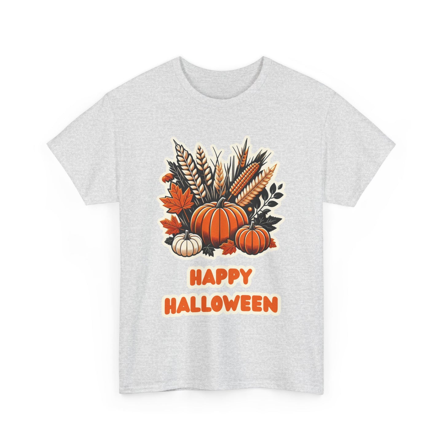 Pumpkin and Wheat Halloween Unisex Heavy Cotton Tee