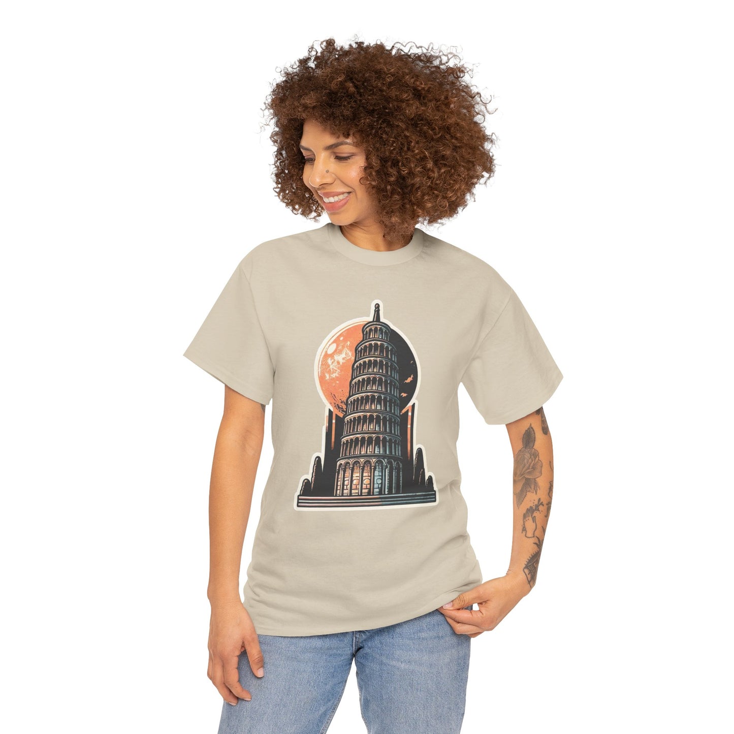 Tower Of Pisa Unisex Heavy Cotton Tee