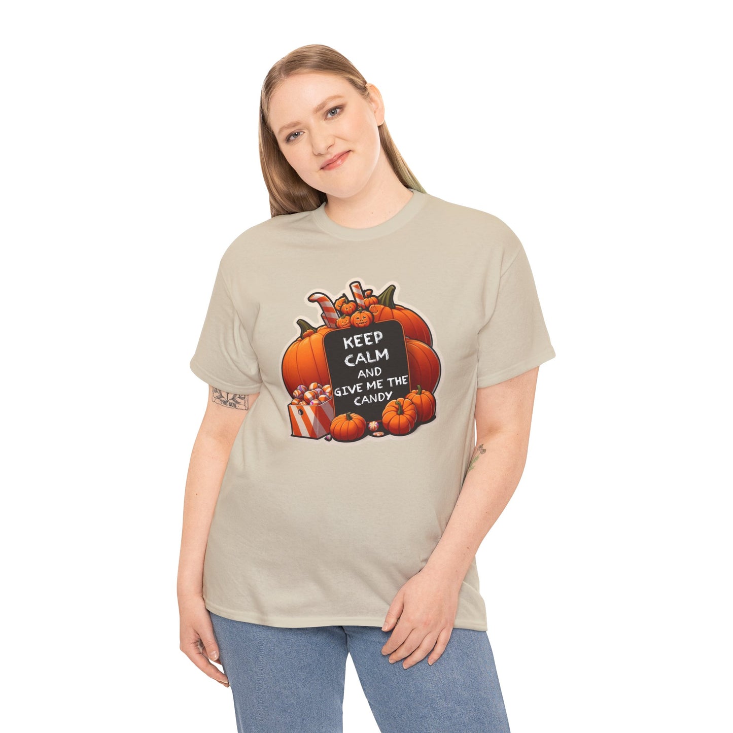 Keep Calm Halloween Unisex Heavy Cotton Tee