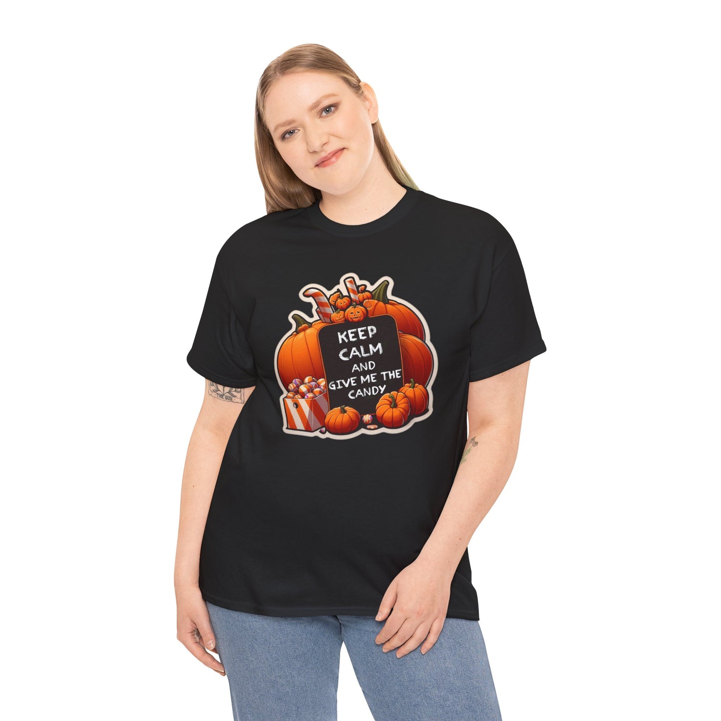 Keep Calm Halloween Unisex Heavy Cotton Tee