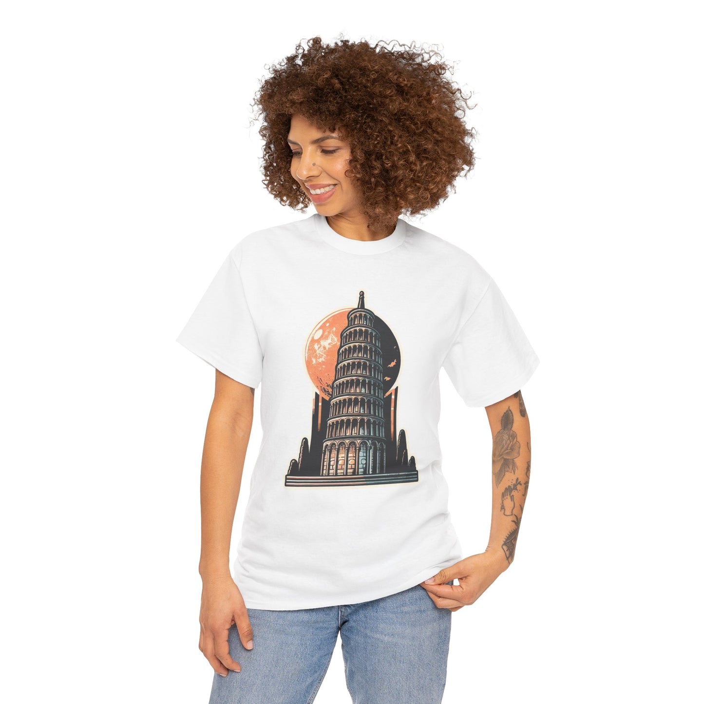 Tower Of Pisa Unisex Heavy Cotton Tee