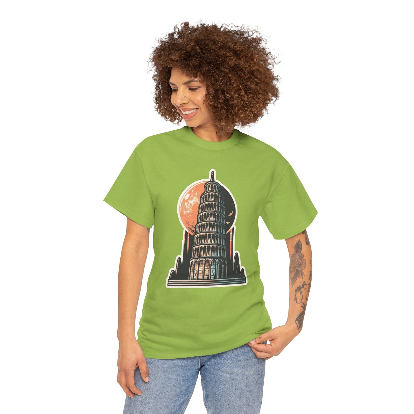 Tower Of Pisa Unisex Heavy Cotton Tee