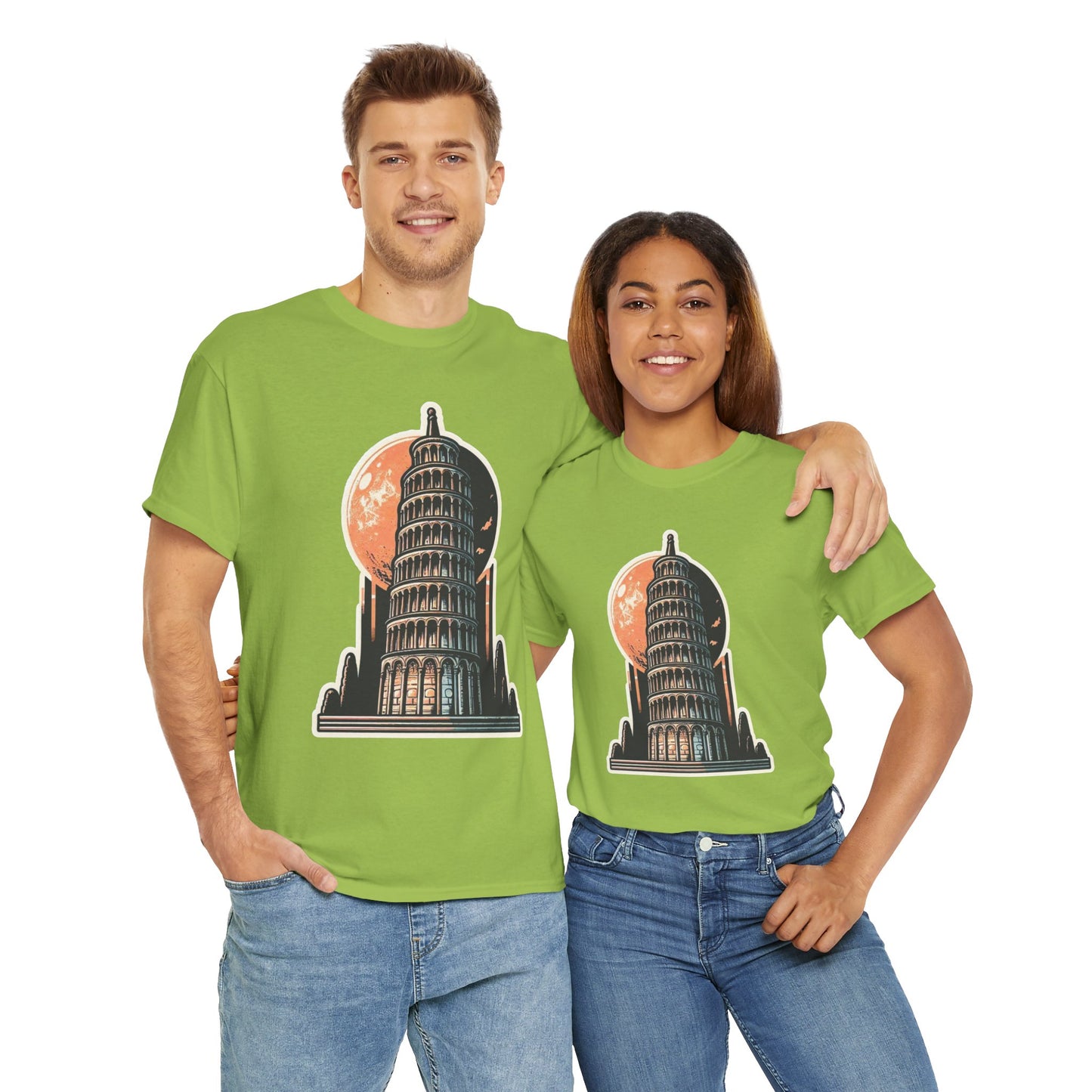 Tower Of Pisa Unisex Heavy Cotton Tee
