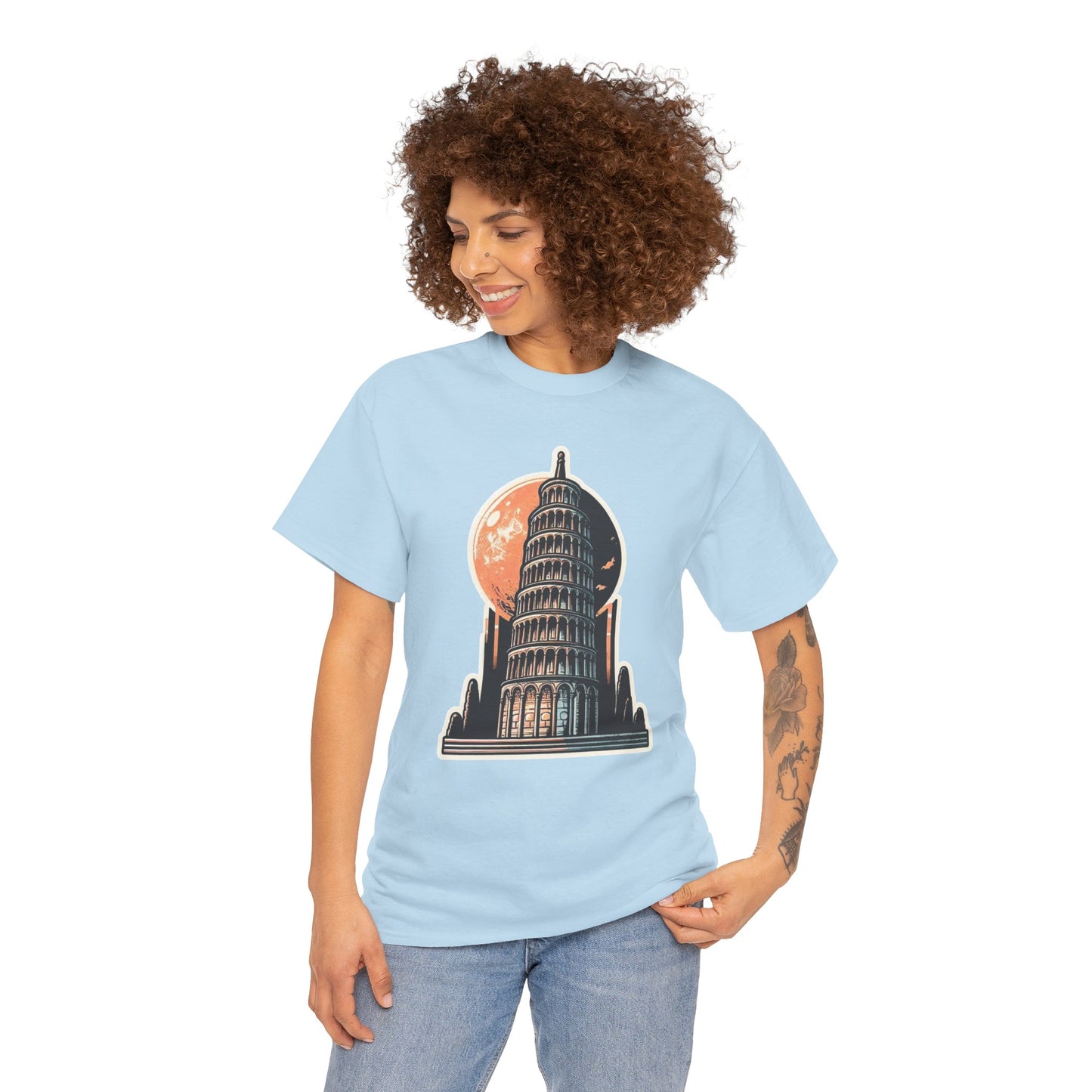 Tower Of Pisa Unisex Heavy Cotton Tee