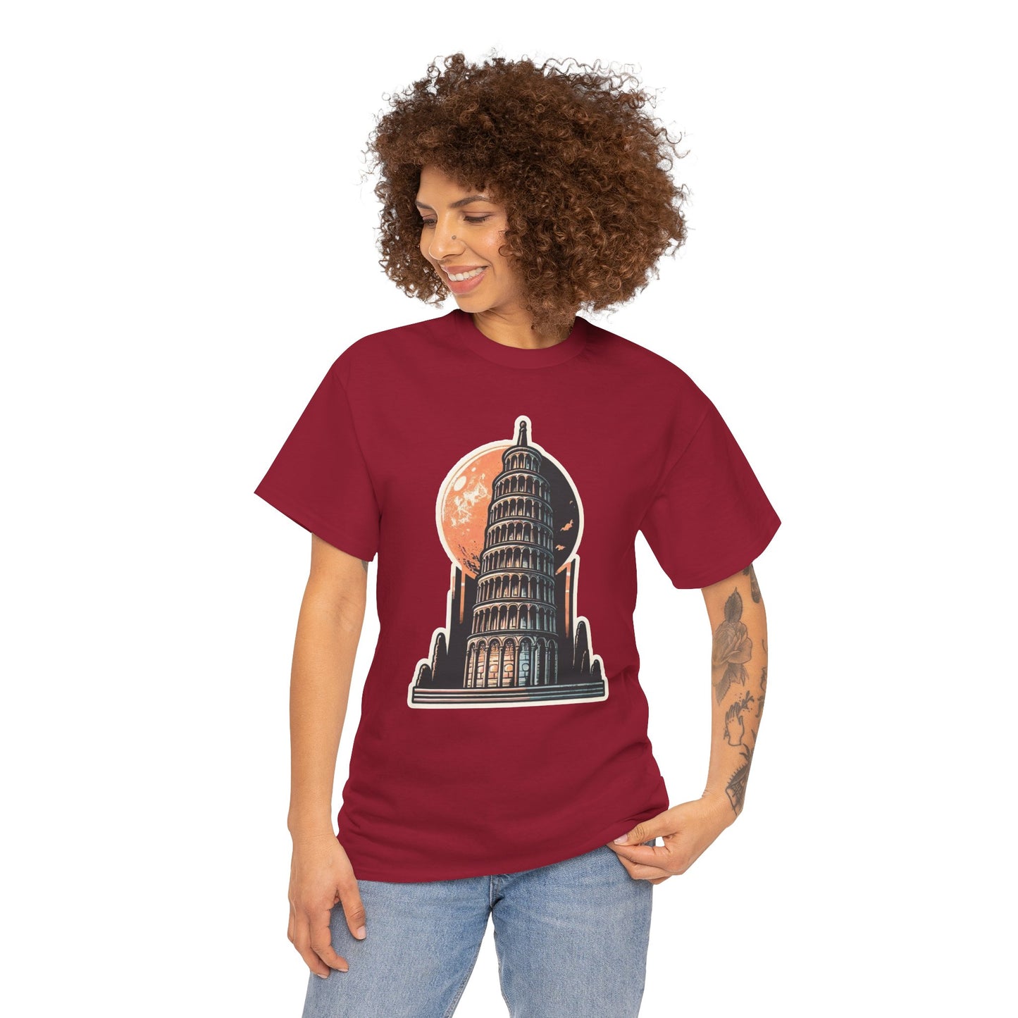 Tower Of Pisa Unisex Heavy Cotton Tee