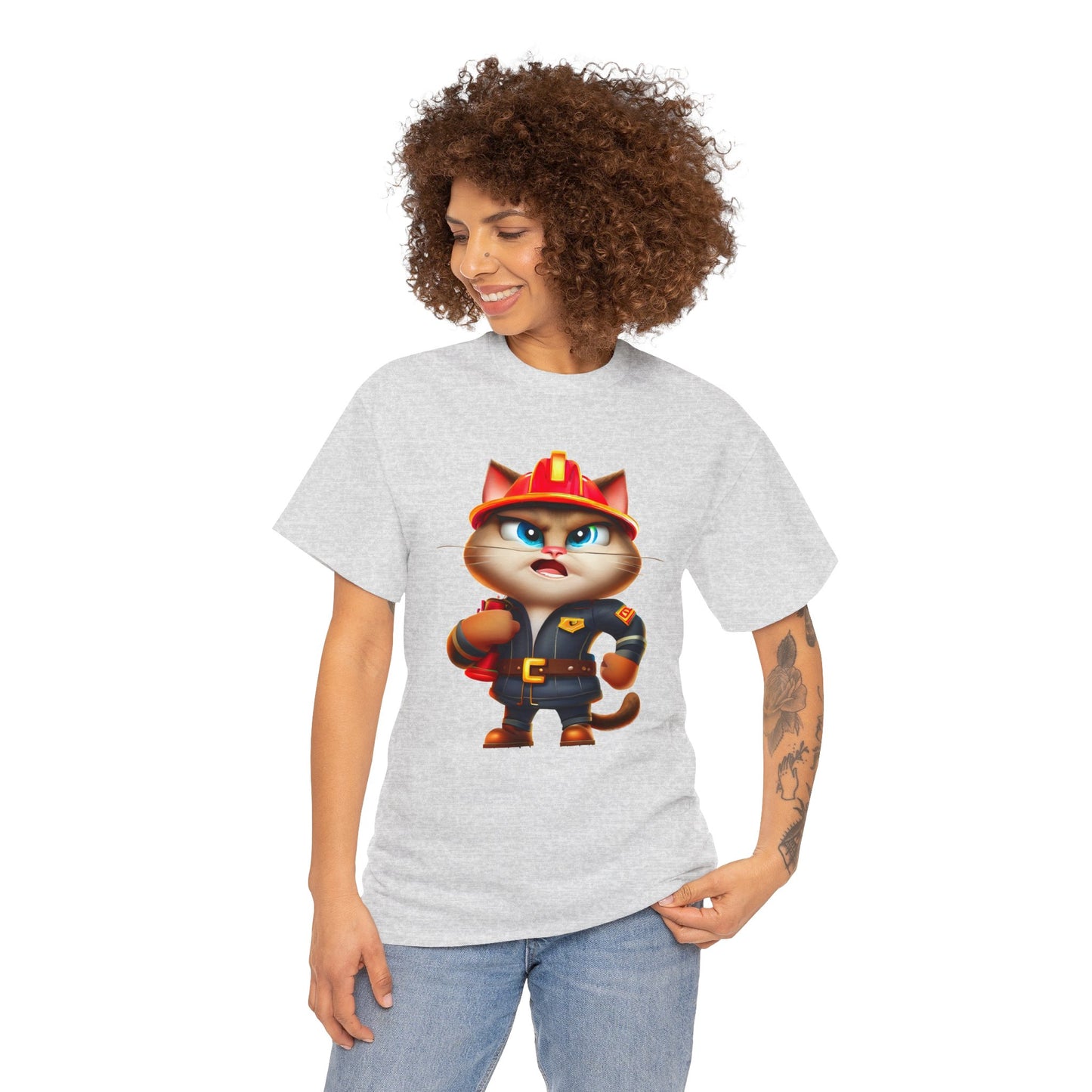 Miau Firefighter Unisex Heavy Cotton Tee