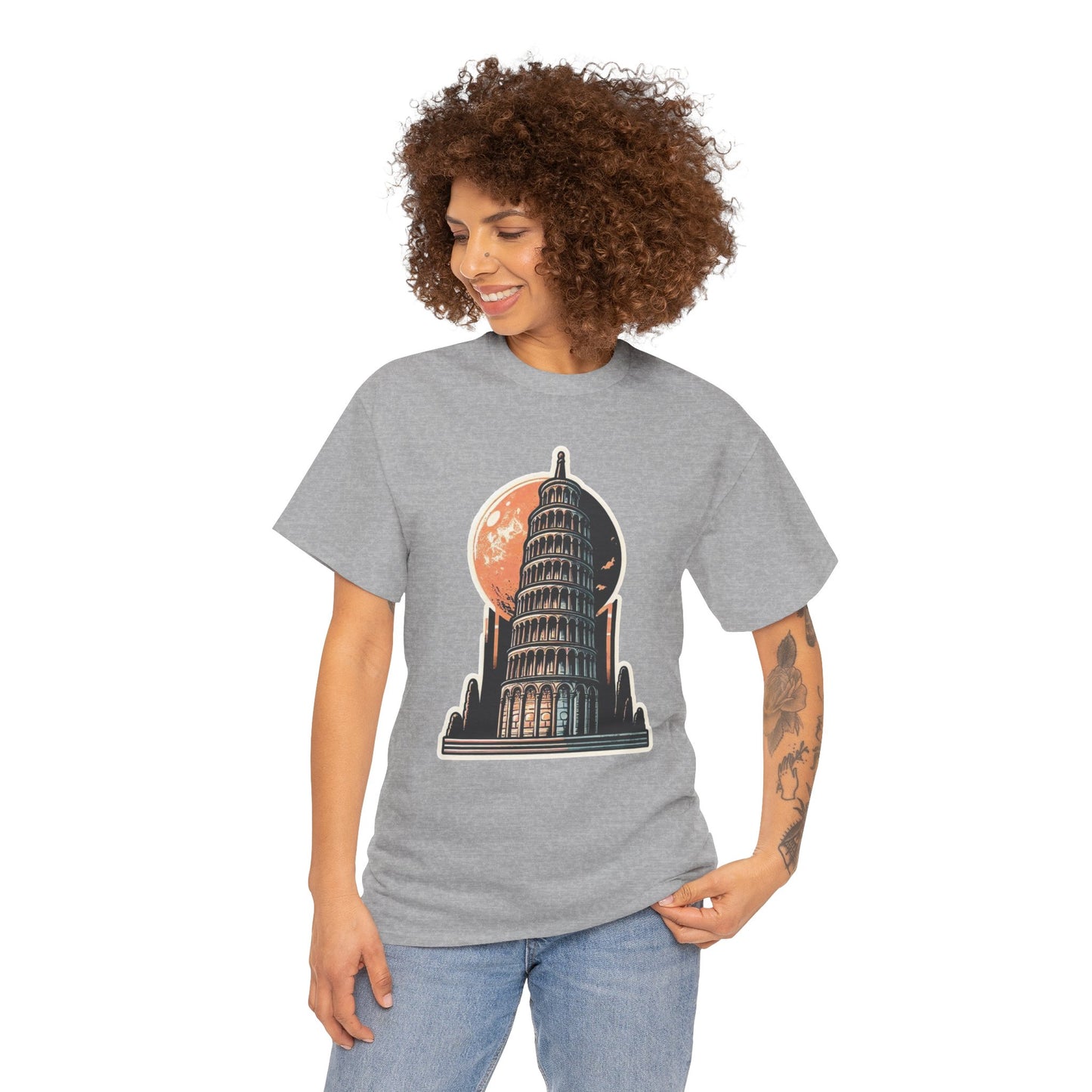 Tower Of Pisa Unisex Heavy Cotton Tee