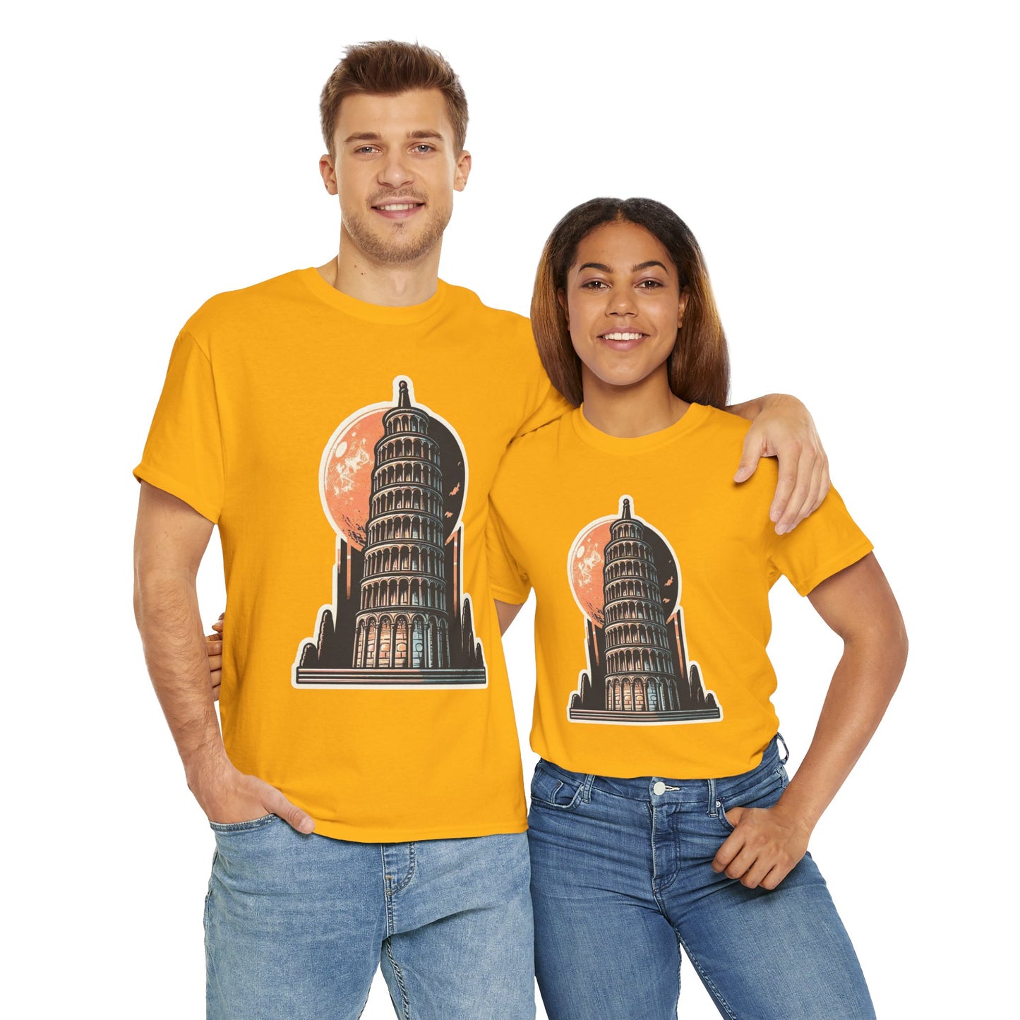 Tower Of Pisa Unisex Heavy Cotton Tee
