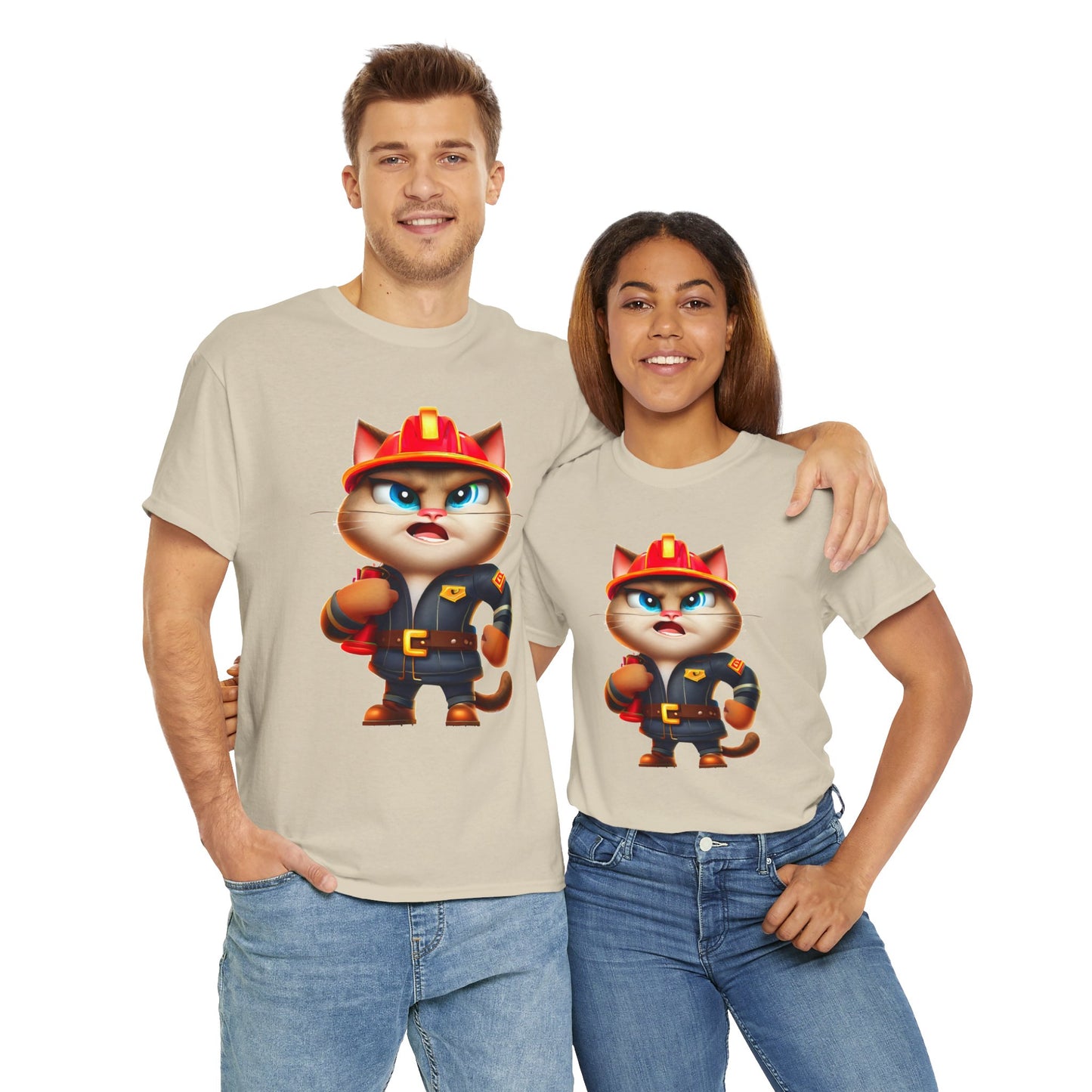 Miau Firefighter Unisex Heavy Cotton Tee