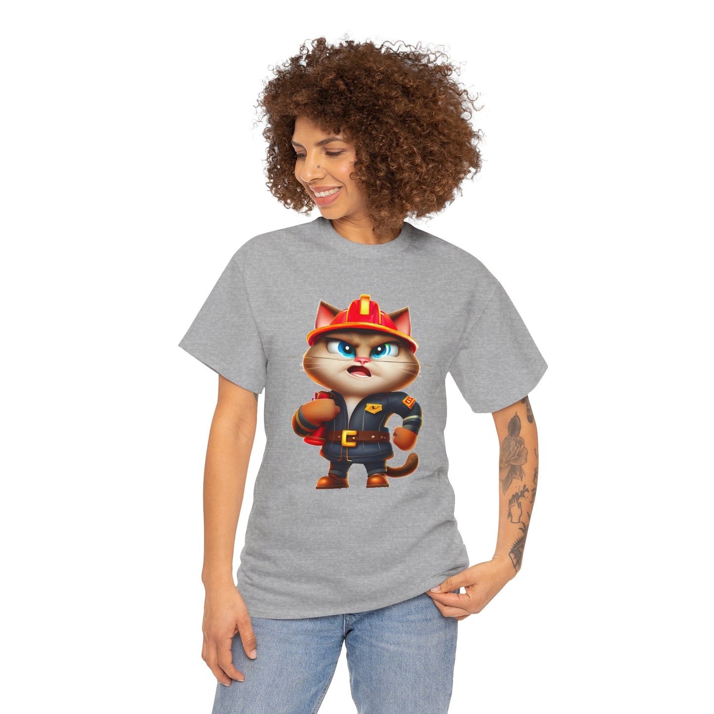 Miau Firefighter Unisex Heavy Cotton Tee