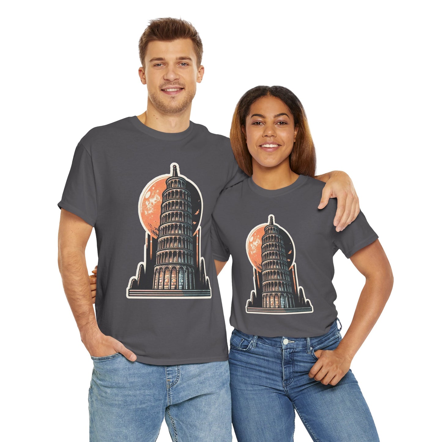 Tower Of Pisa Unisex Heavy Cotton Tee