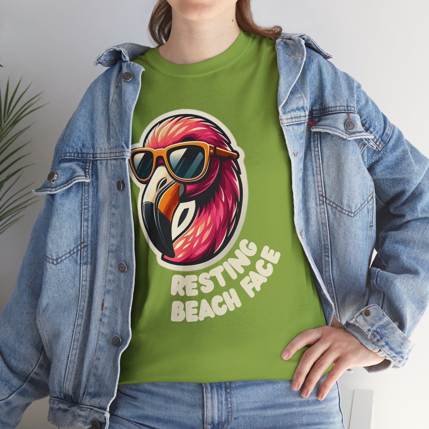 Resting Beach Face Unisex Heavy Cotton Tee