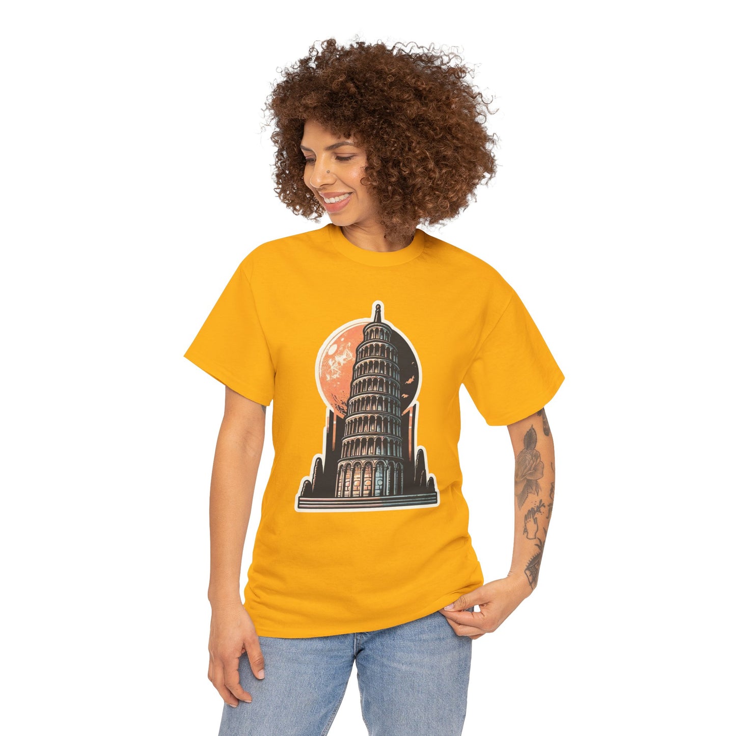 Tower Of Pisa Unisex Heavy Cotton Tee