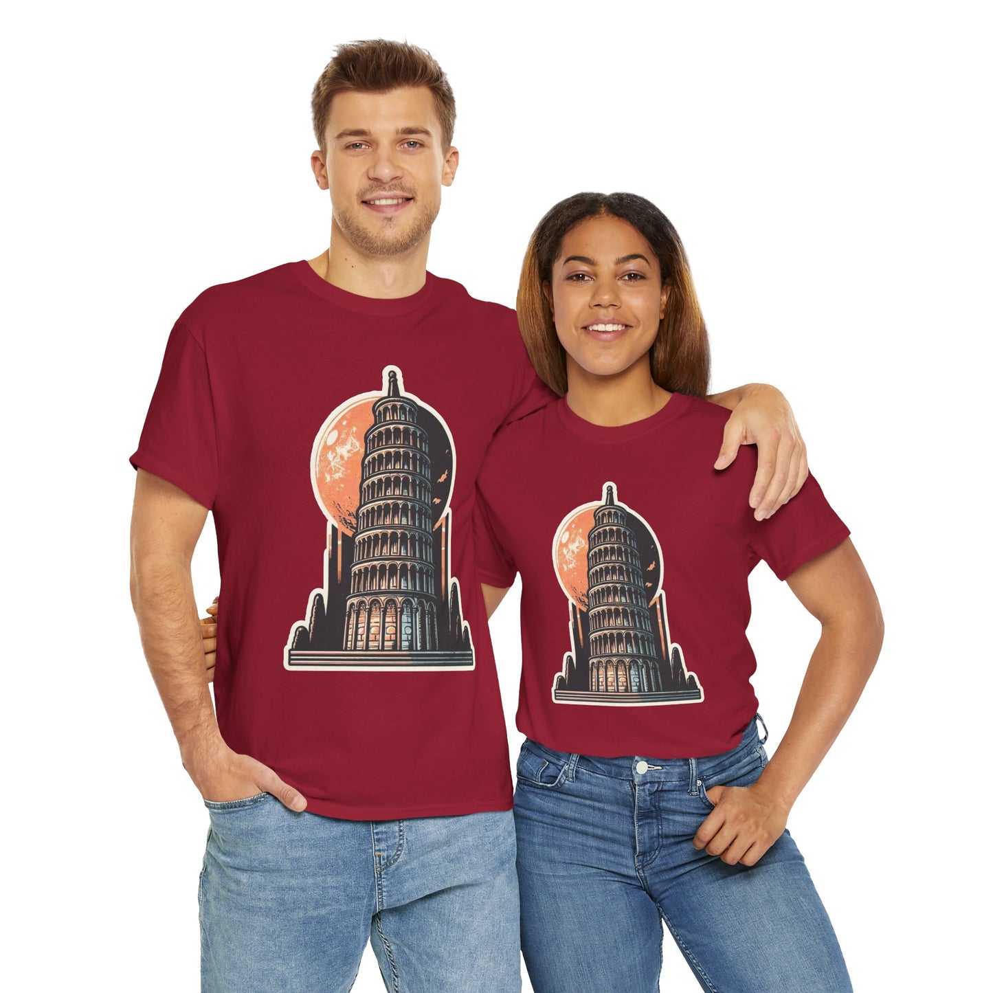 Tower Of Pisa Unisex Heavy Cotton Tee