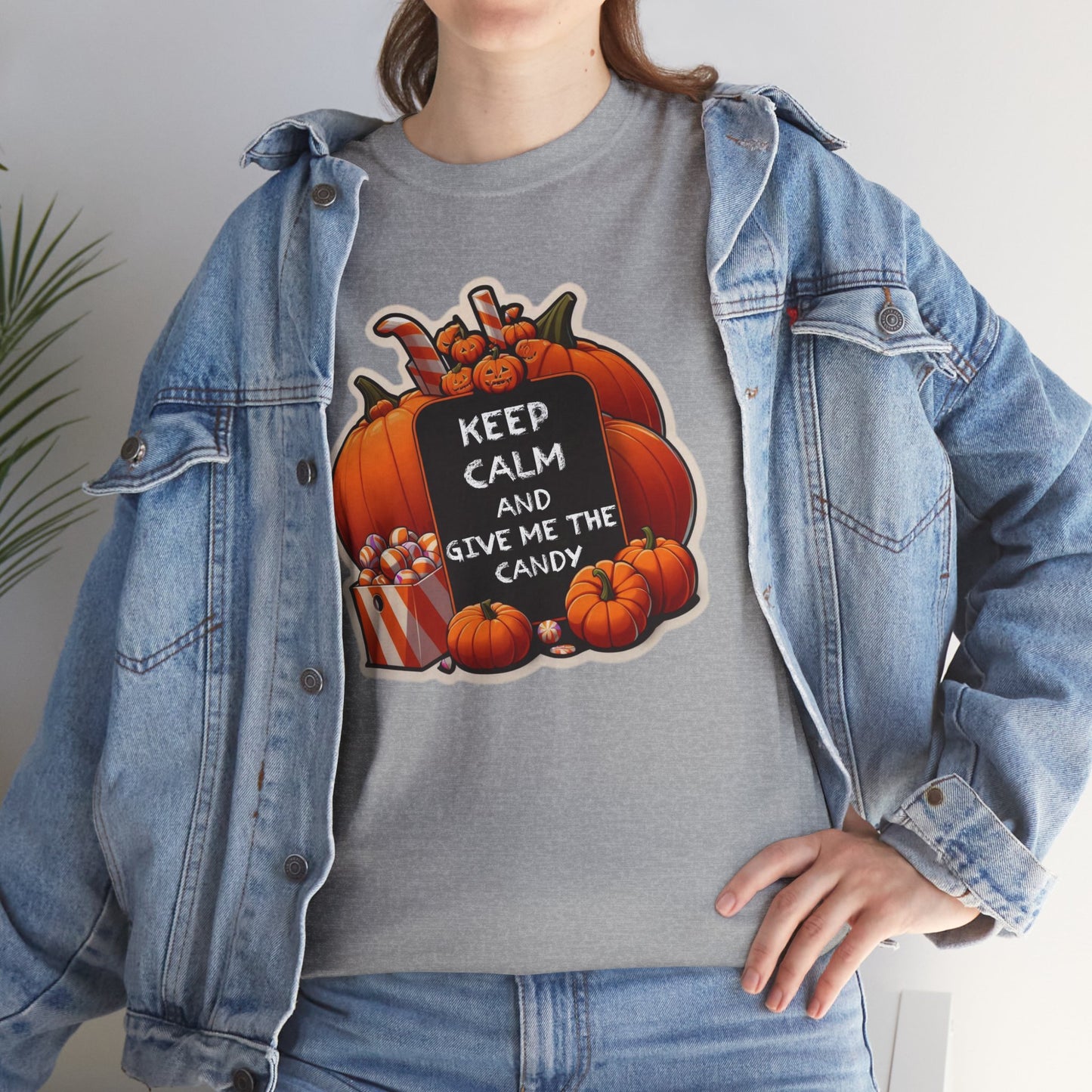 Keep Calm Halloween Unisex Heavy Cotton Tee