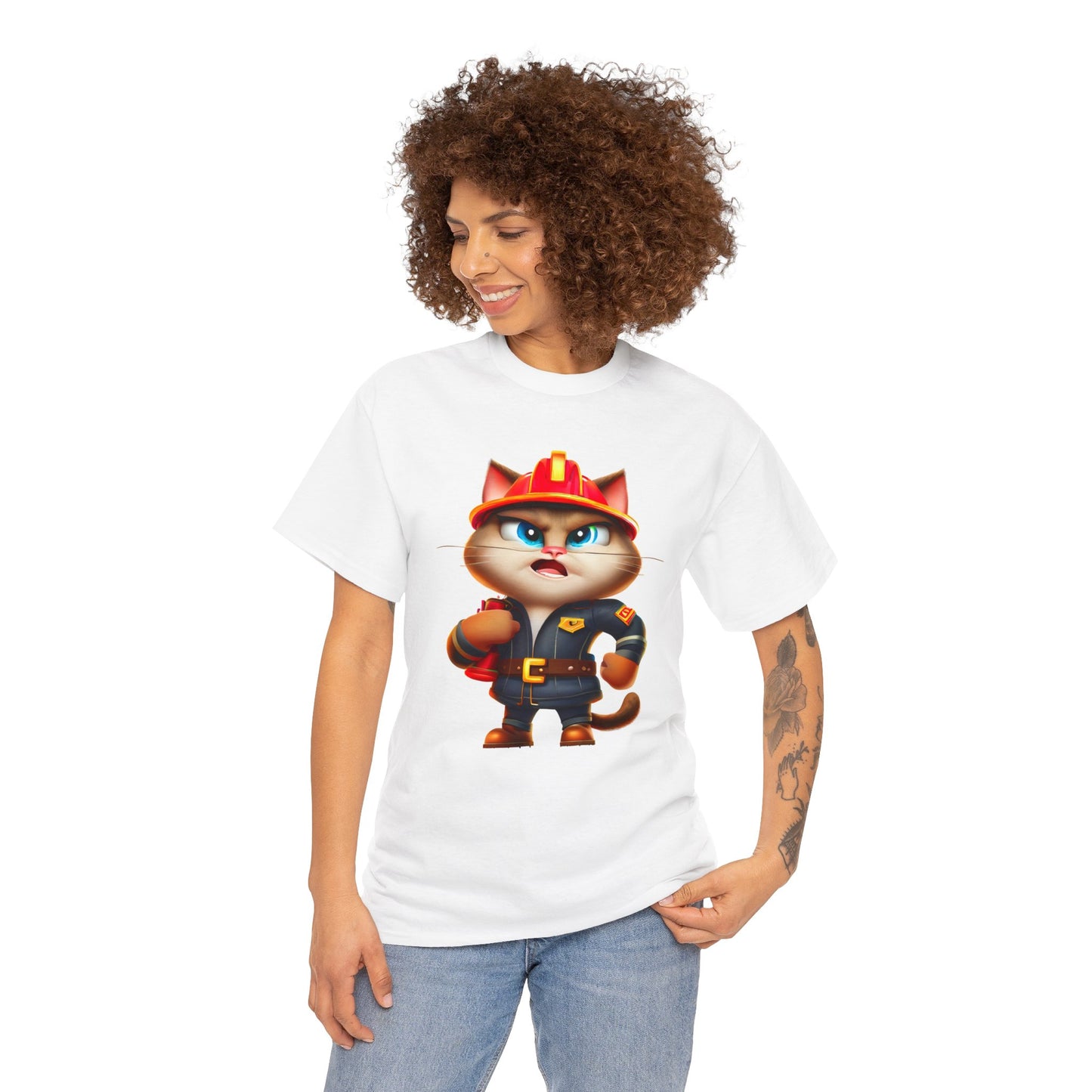 Miau Firefighter Unisex Heavy Cotton Tee