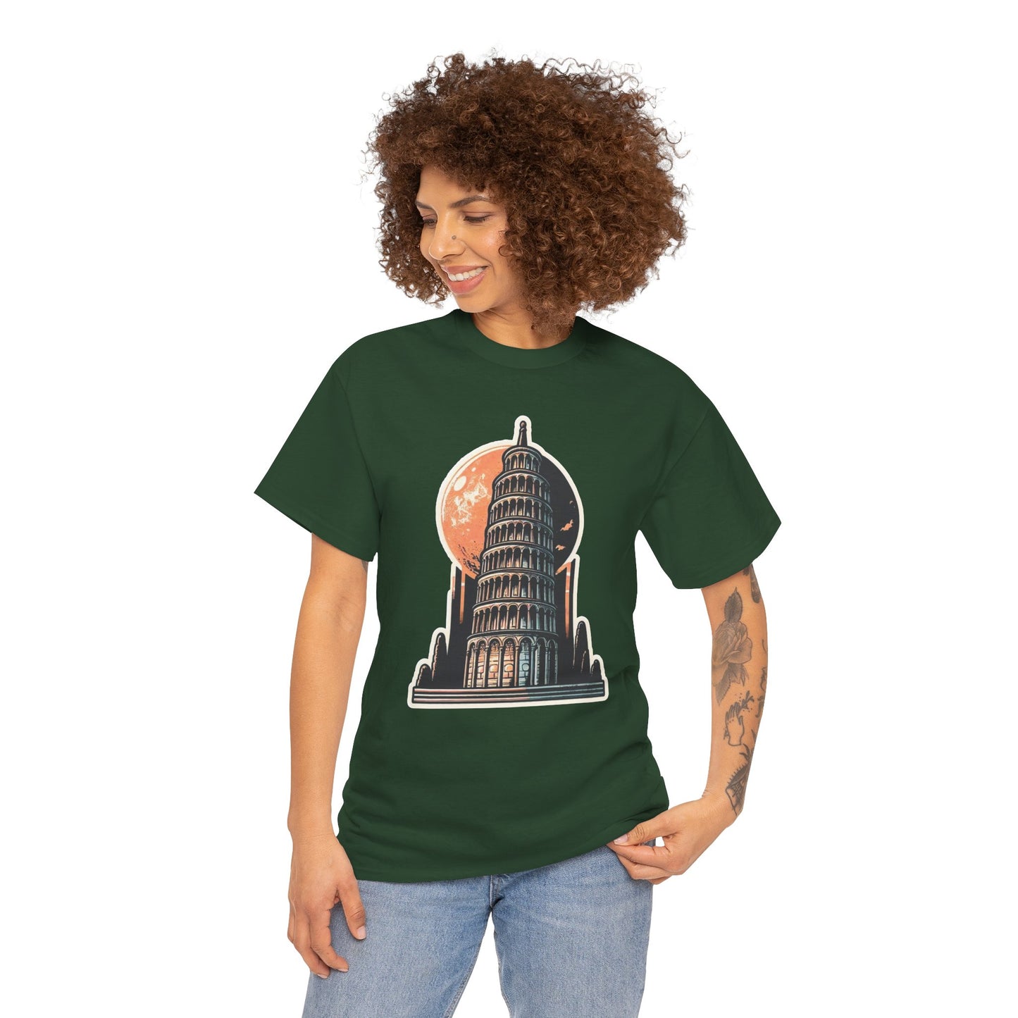 Tower Of Pisa Unisex Heavy Cotton Tee