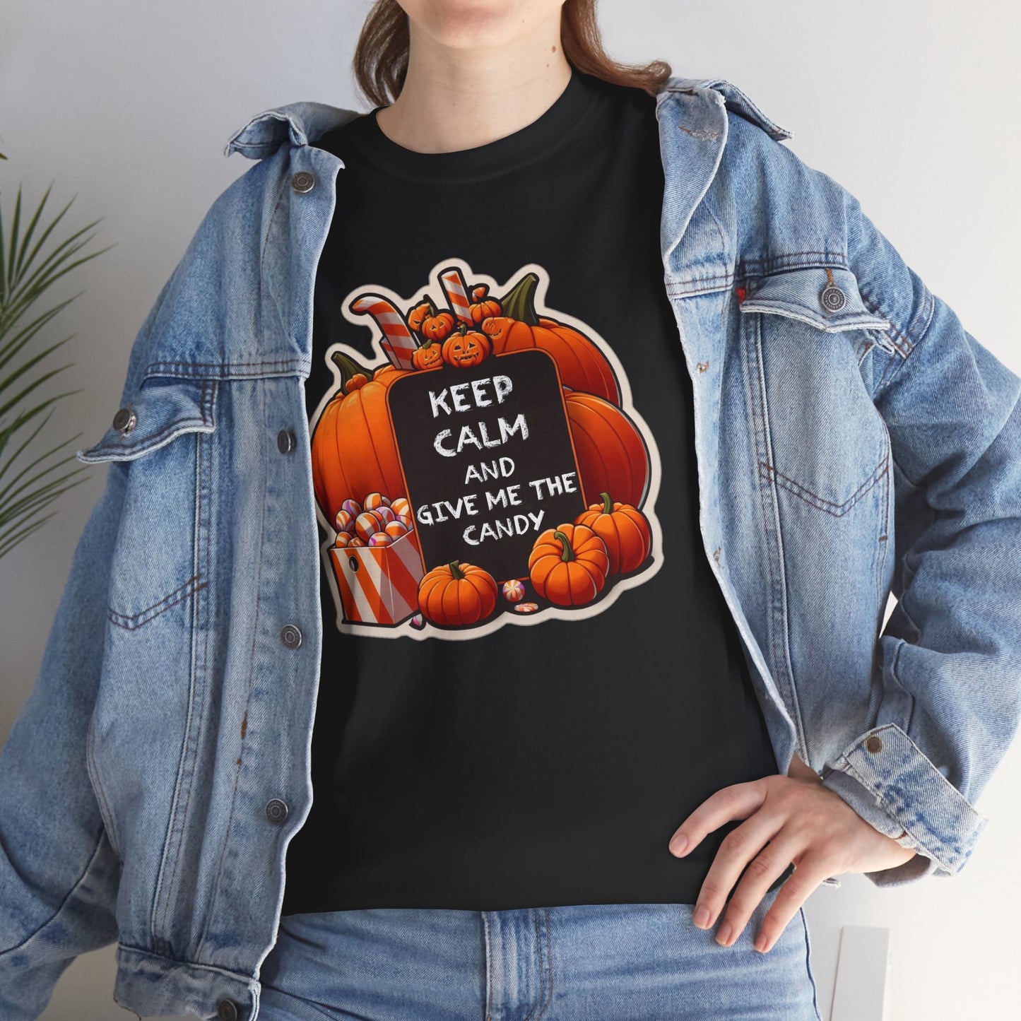 Keep Calm Halloween Unisex Heavy Cotton Tee