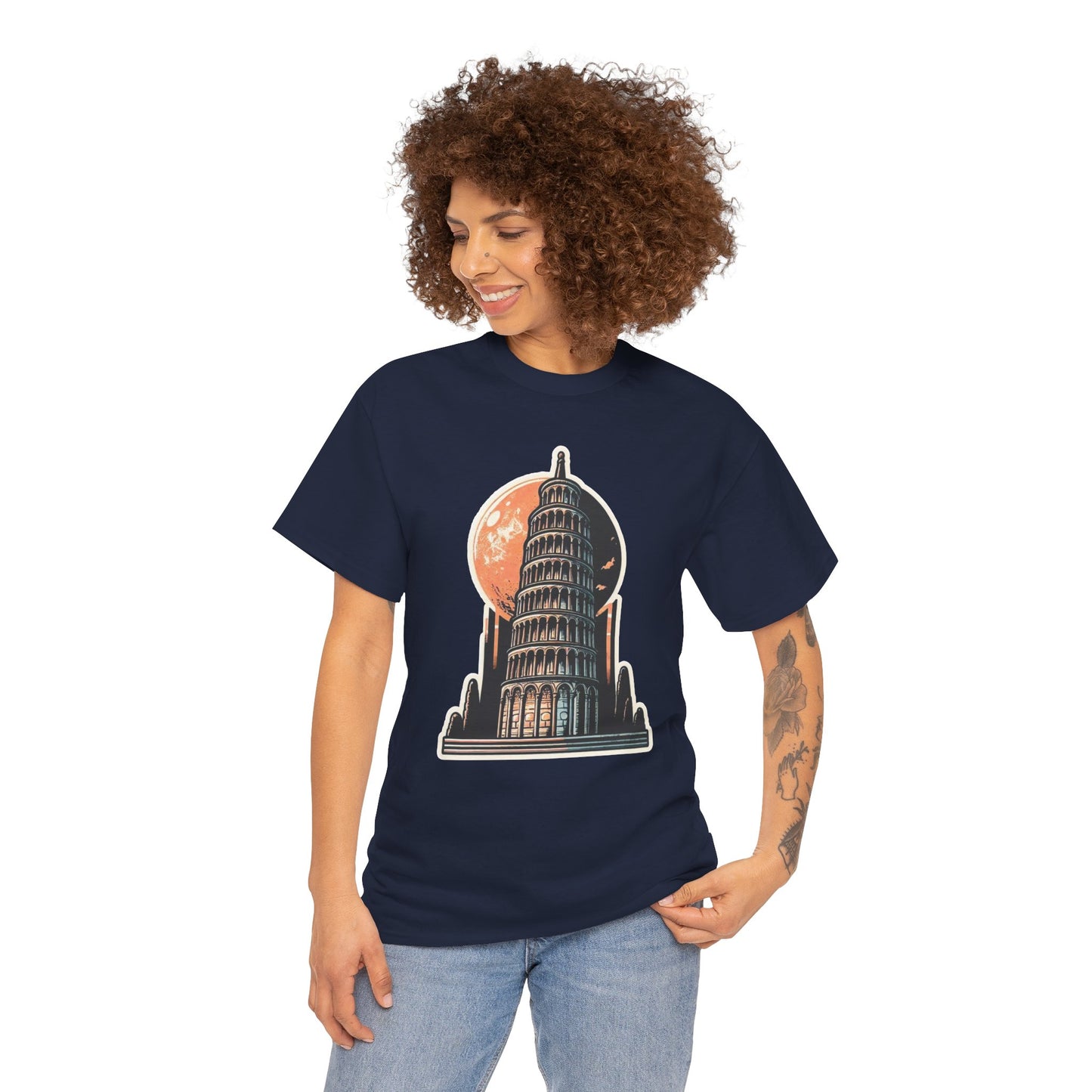 Tower Of Pisa Unisex Heavy Cotton Tee