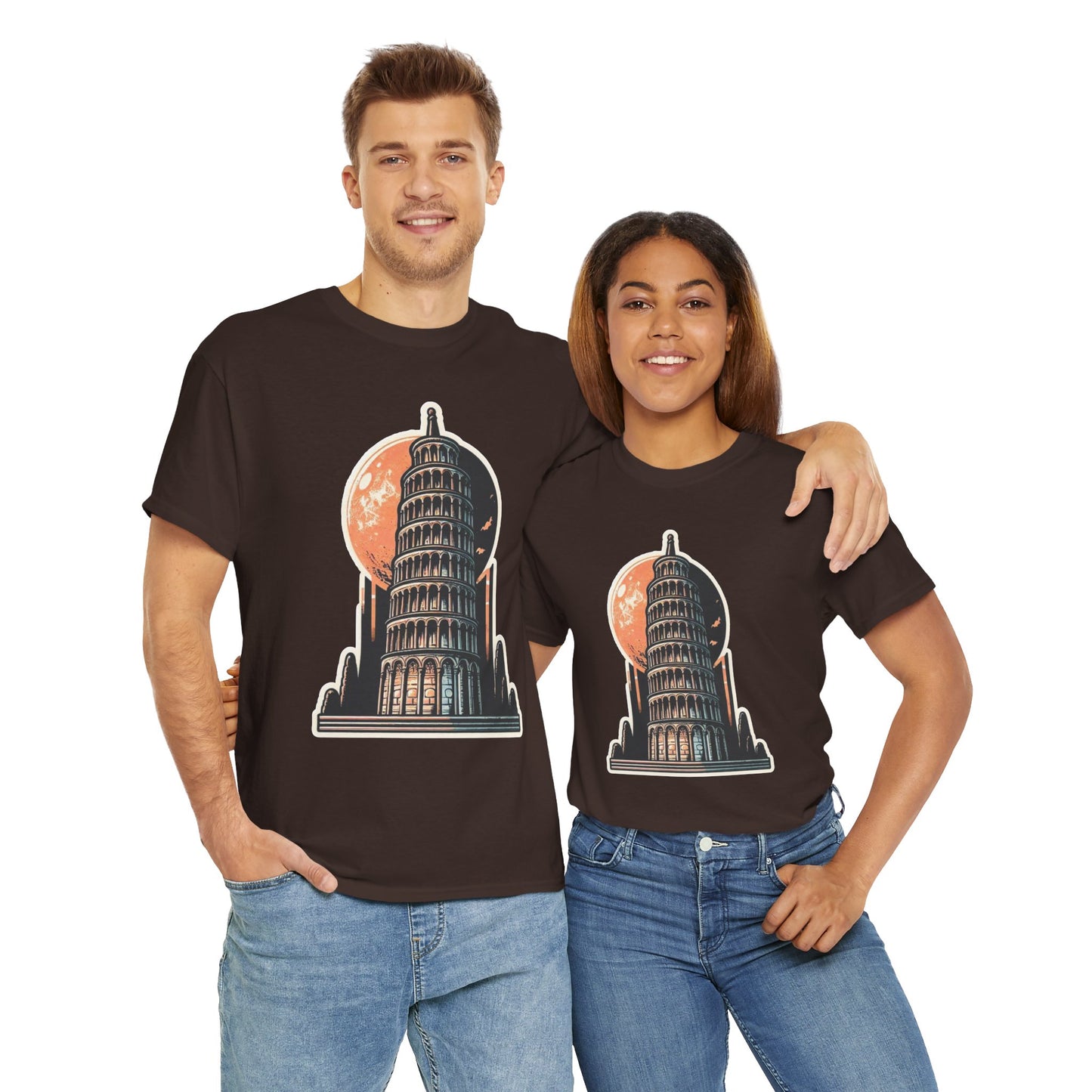 Tower Of Pisa Unisex Heavy Cotton Tee