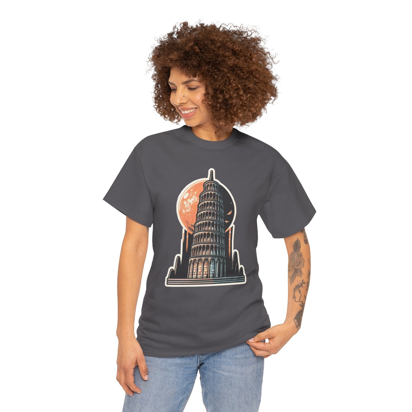 Tower Of Pisa Unisex Heavy Cotton Tee