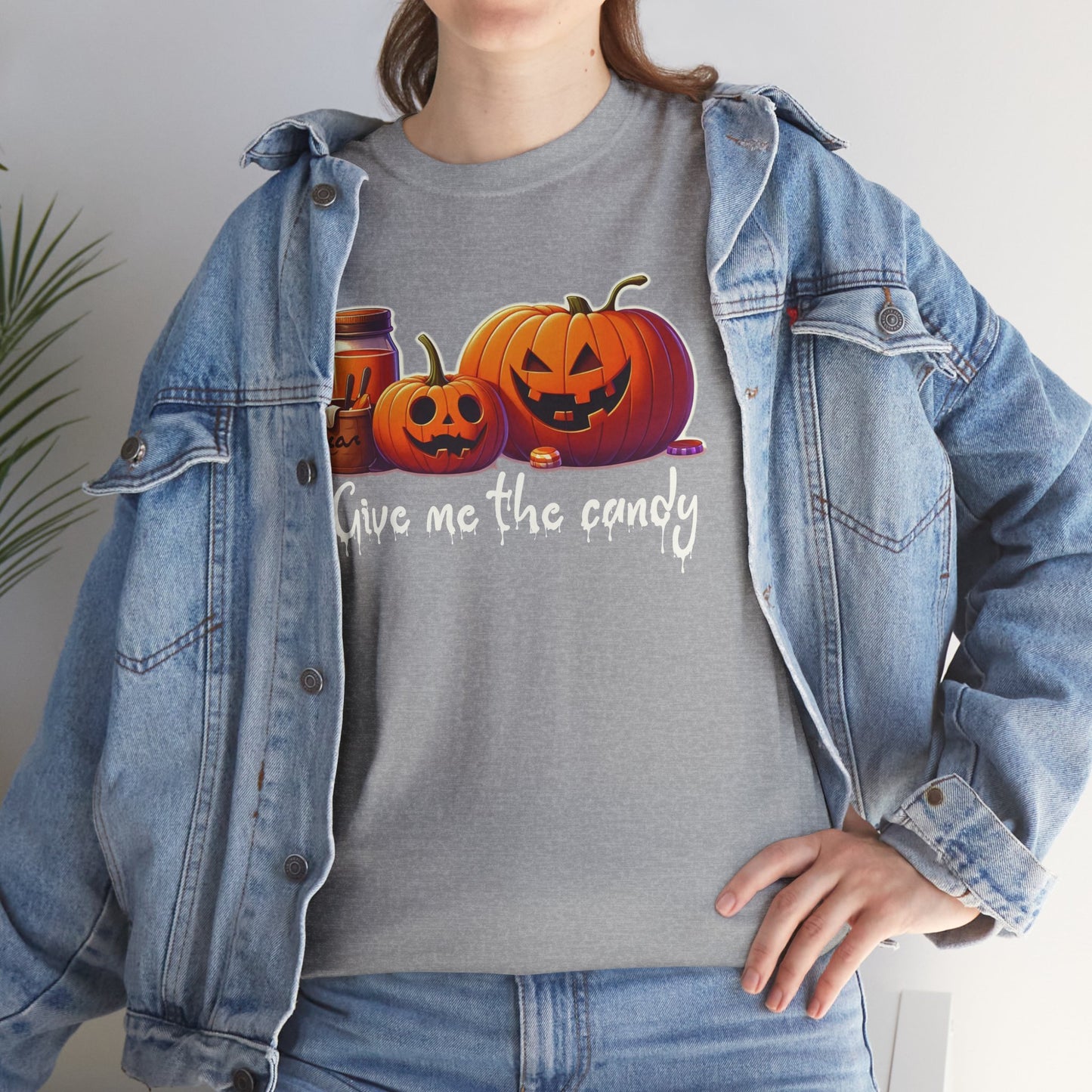 Give me the Candy Halloween Unisex Heavy Cotton Tee