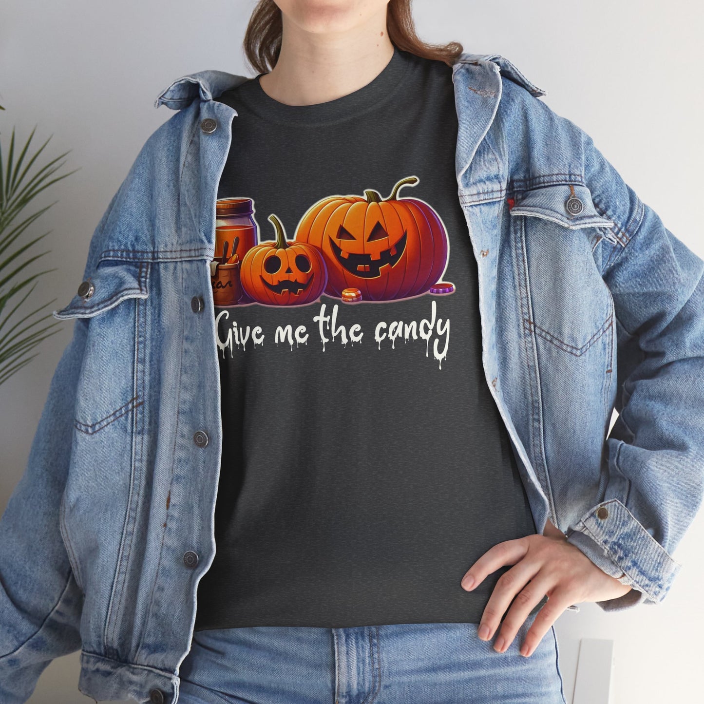 Give me the Candy Halloween Unisex Heavy Cotton Tee