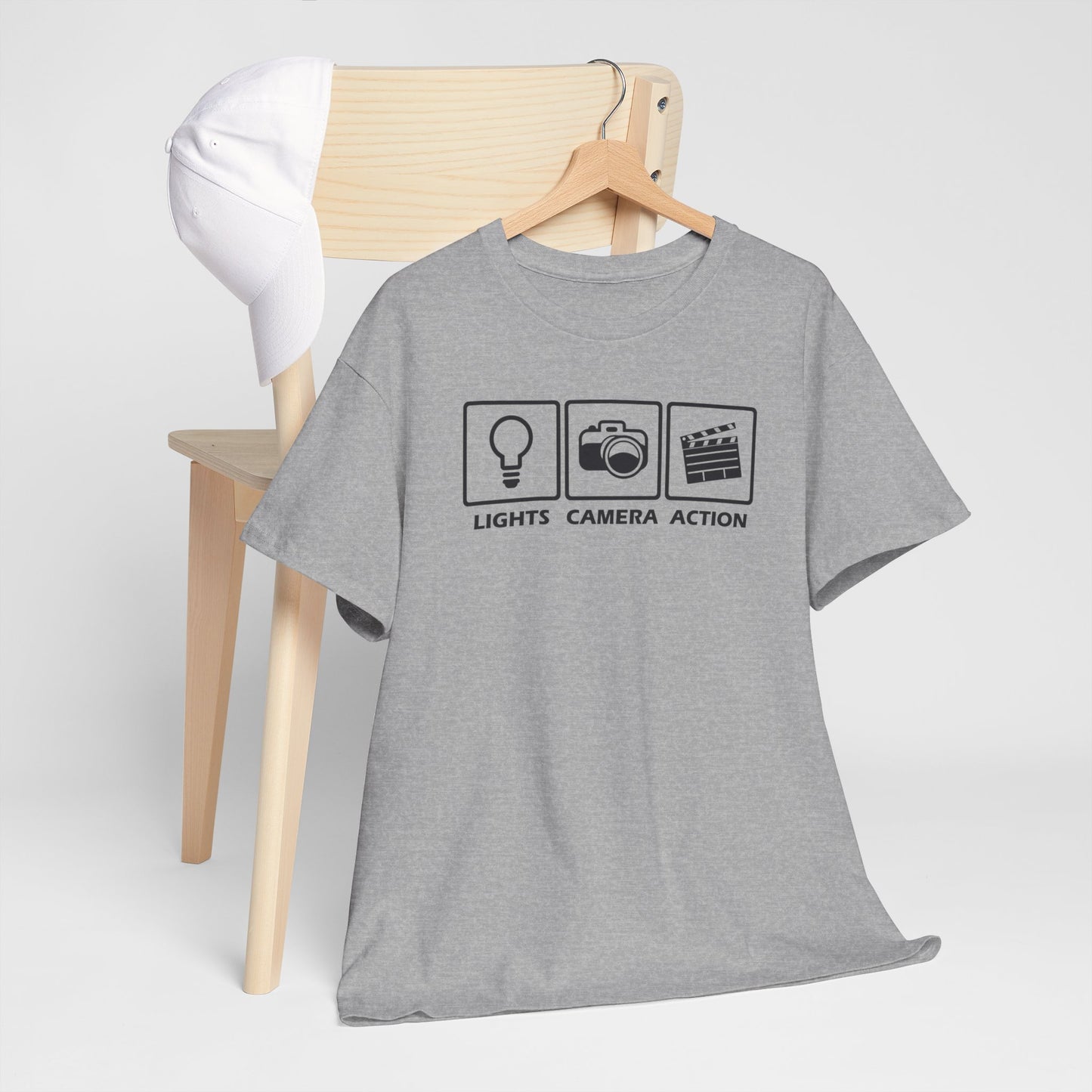 Lights Camera Action Unisex Heavy Cotton Tee