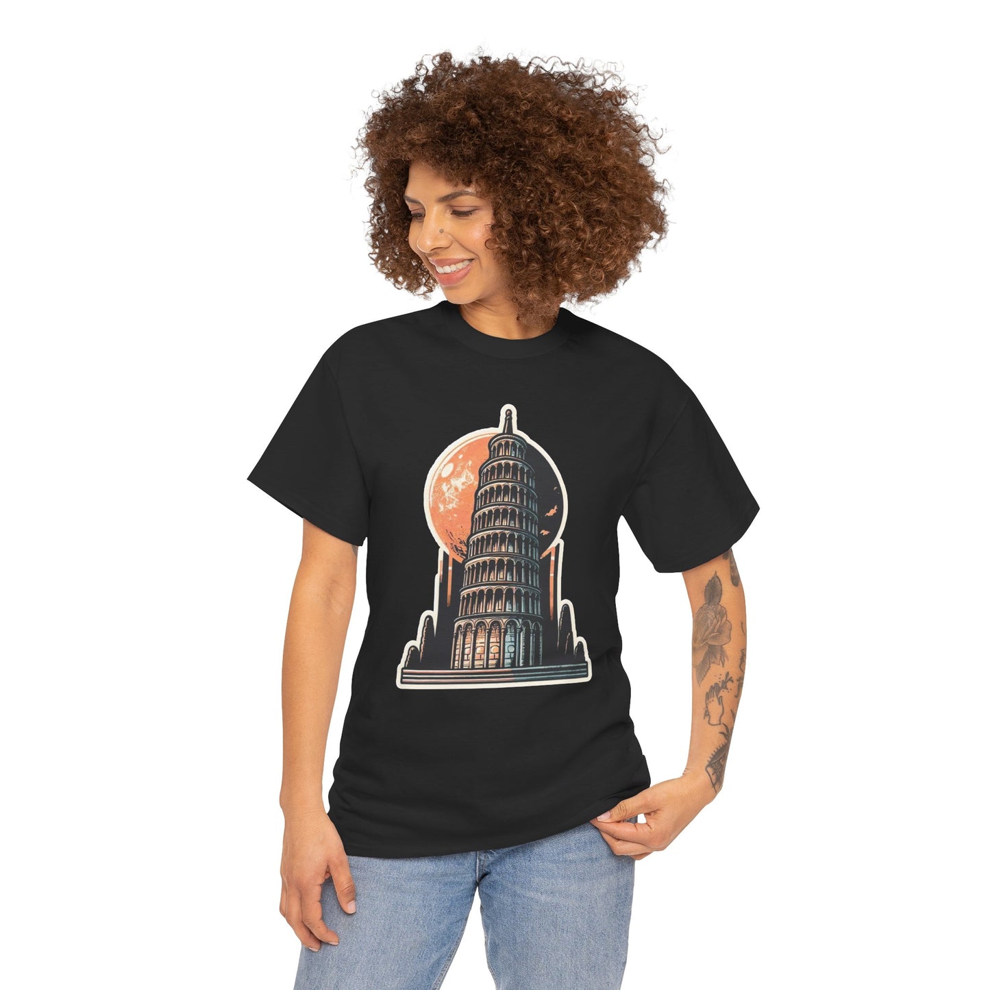 Tower Of Pisa Unisex Heavy Cotton Tee