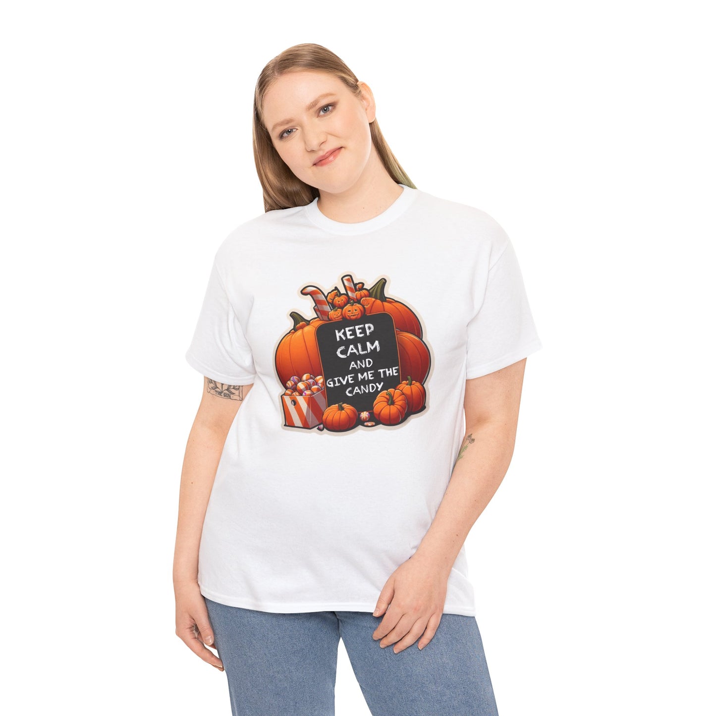 Keep Calm Halloween Unisex Heavy Cotton Tee