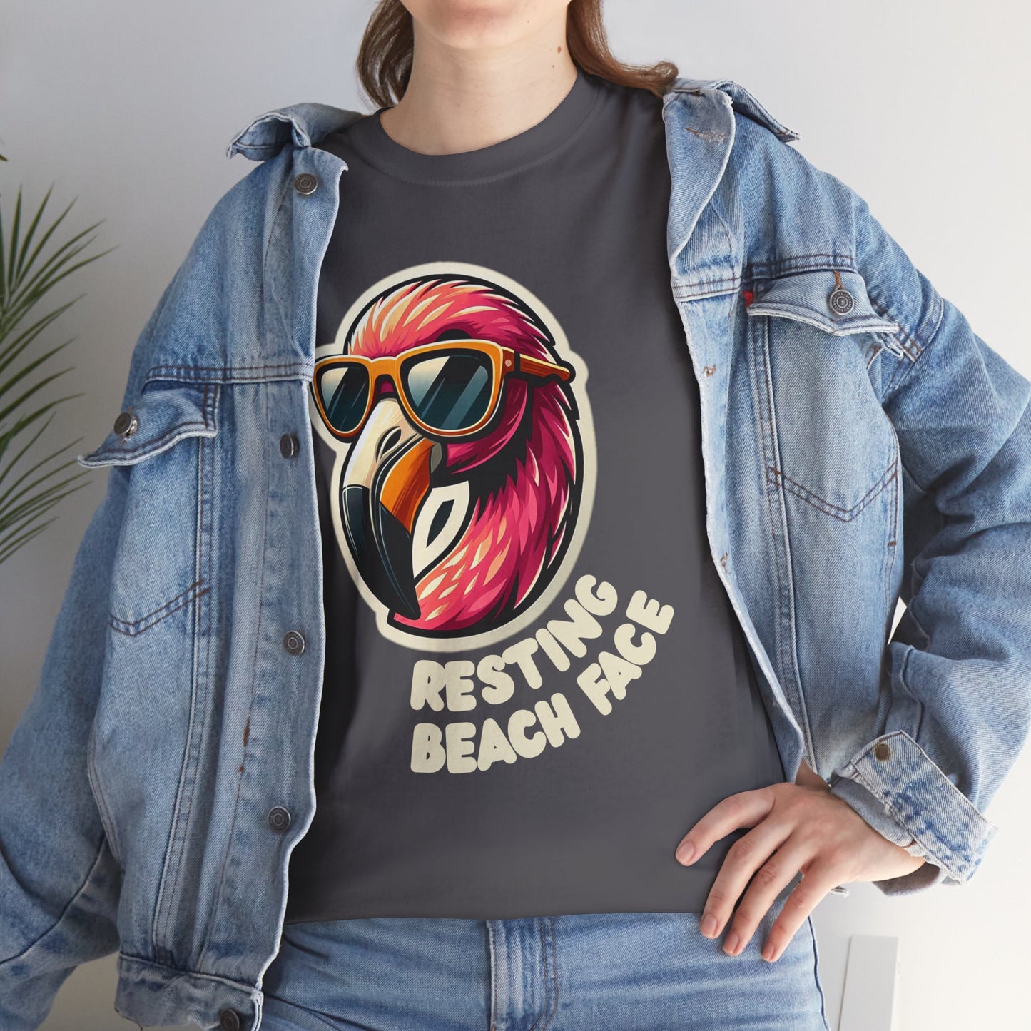 Resting Beach Face Unisex Heavy Cotton Tee