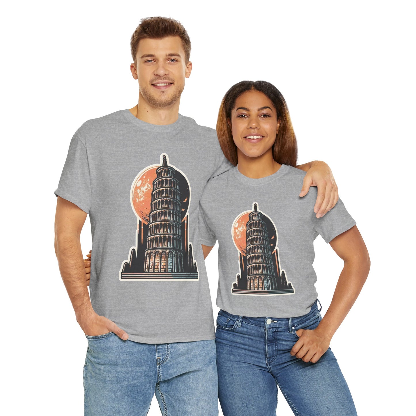 Tower Of Pisa Unisex Heavy Cotton Tee