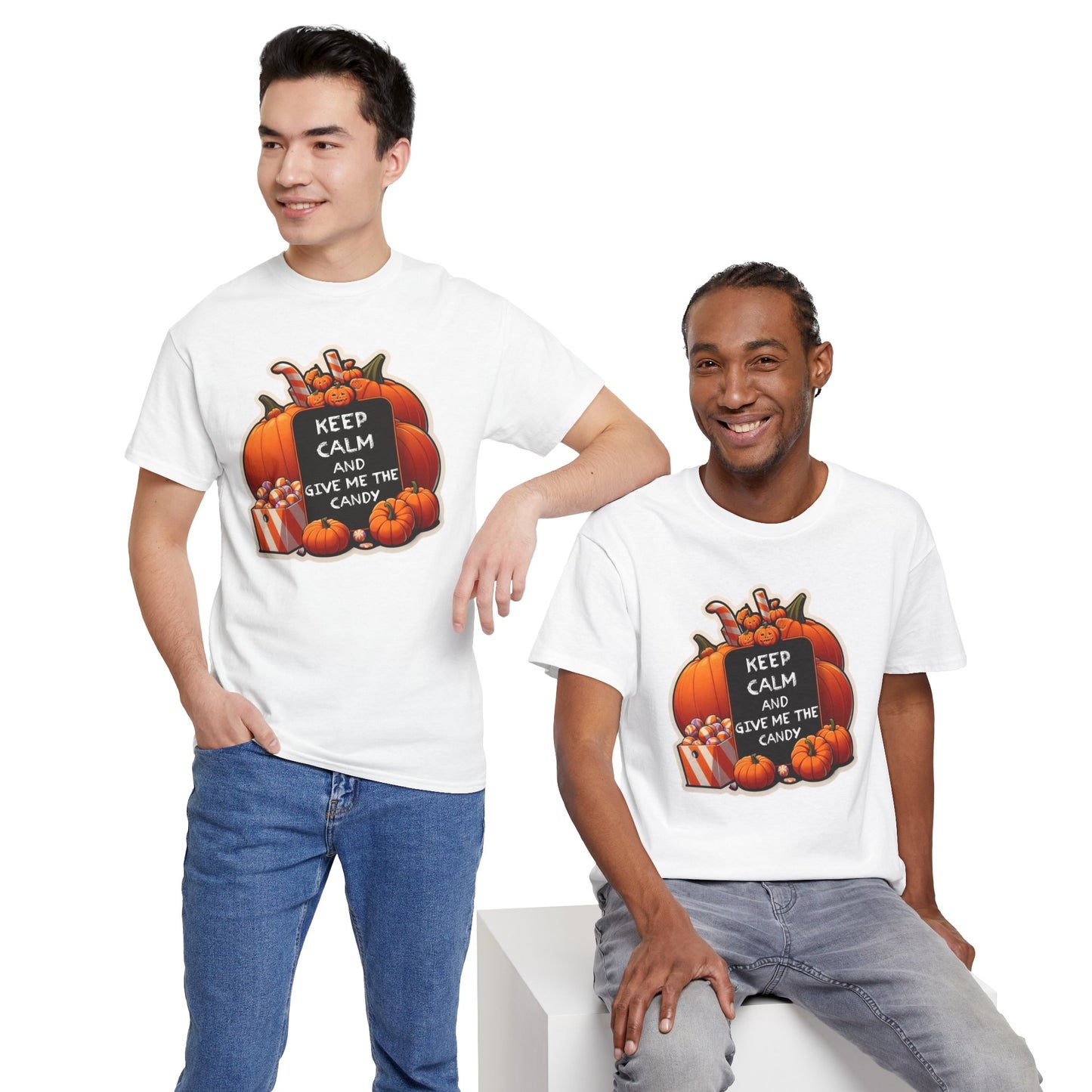 Keep Calm Halloween Unisex Heavy Cotton Tee
