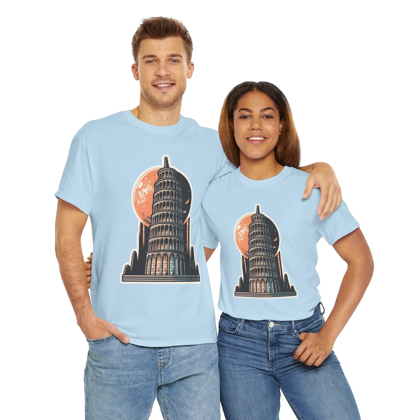 Tower Of Pisa Unisex Heavy Cotton Tee