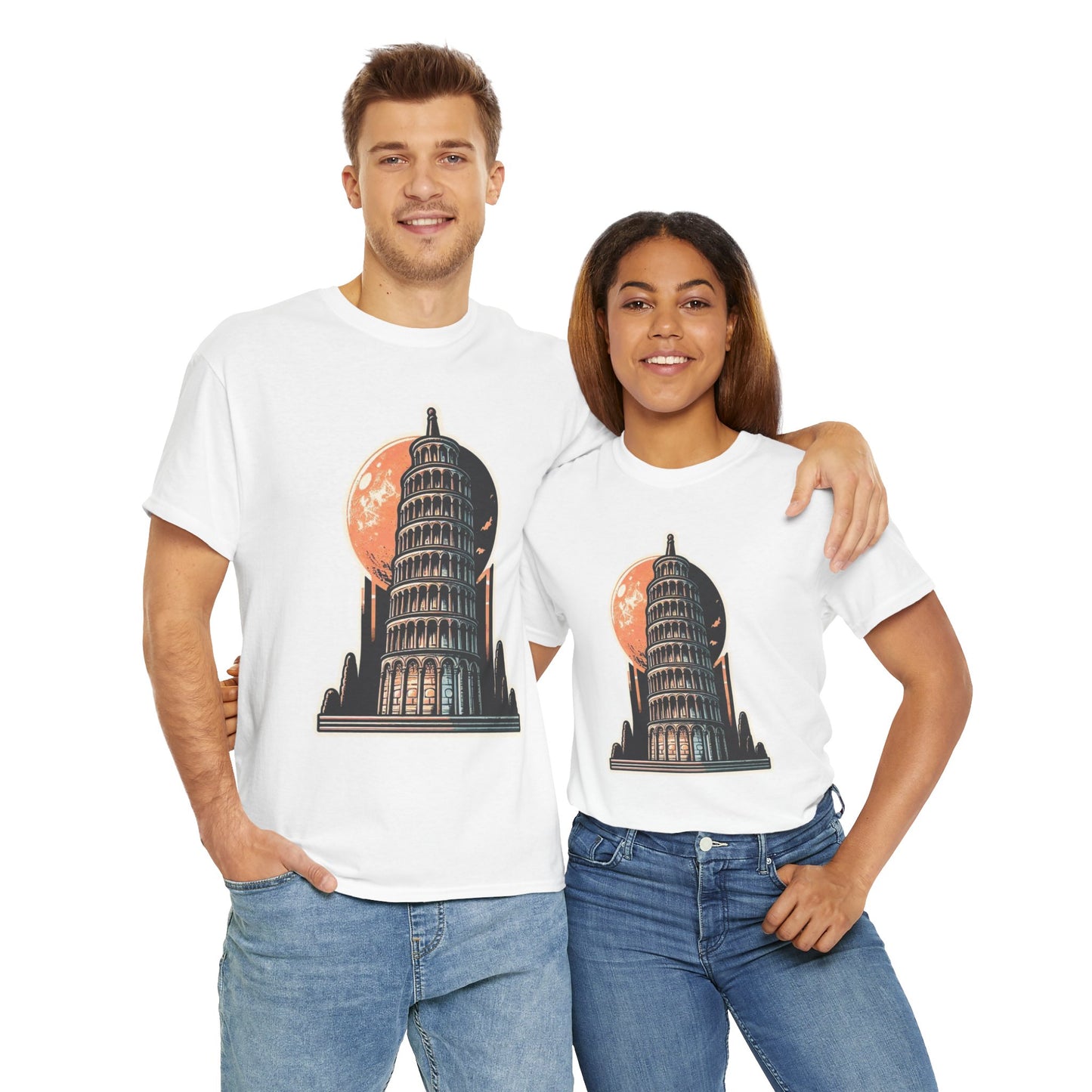 Tower Of Pisa Unisex Heavy Cotton Tee