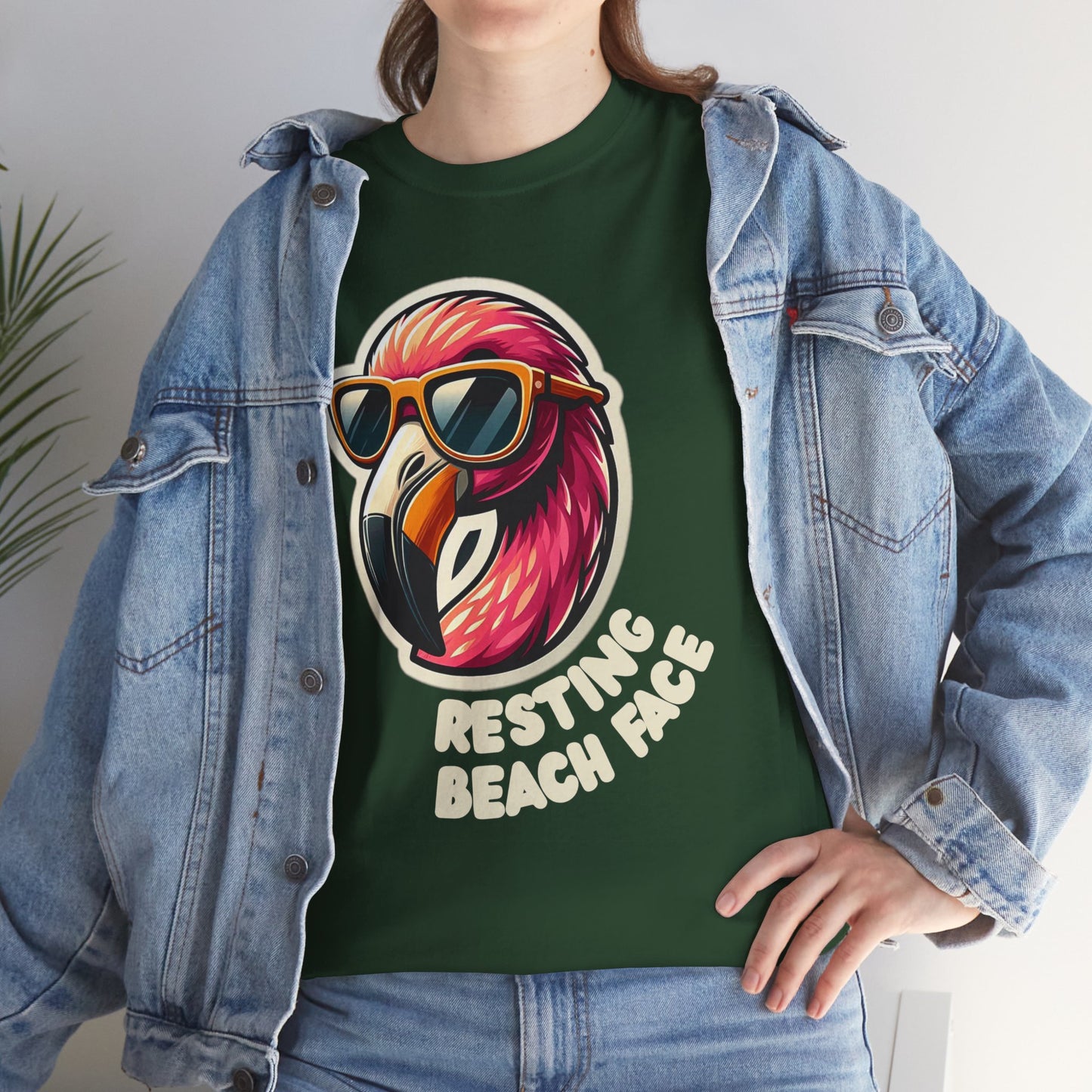 Resting Beach Face Unisex Heavy Cotton Tee