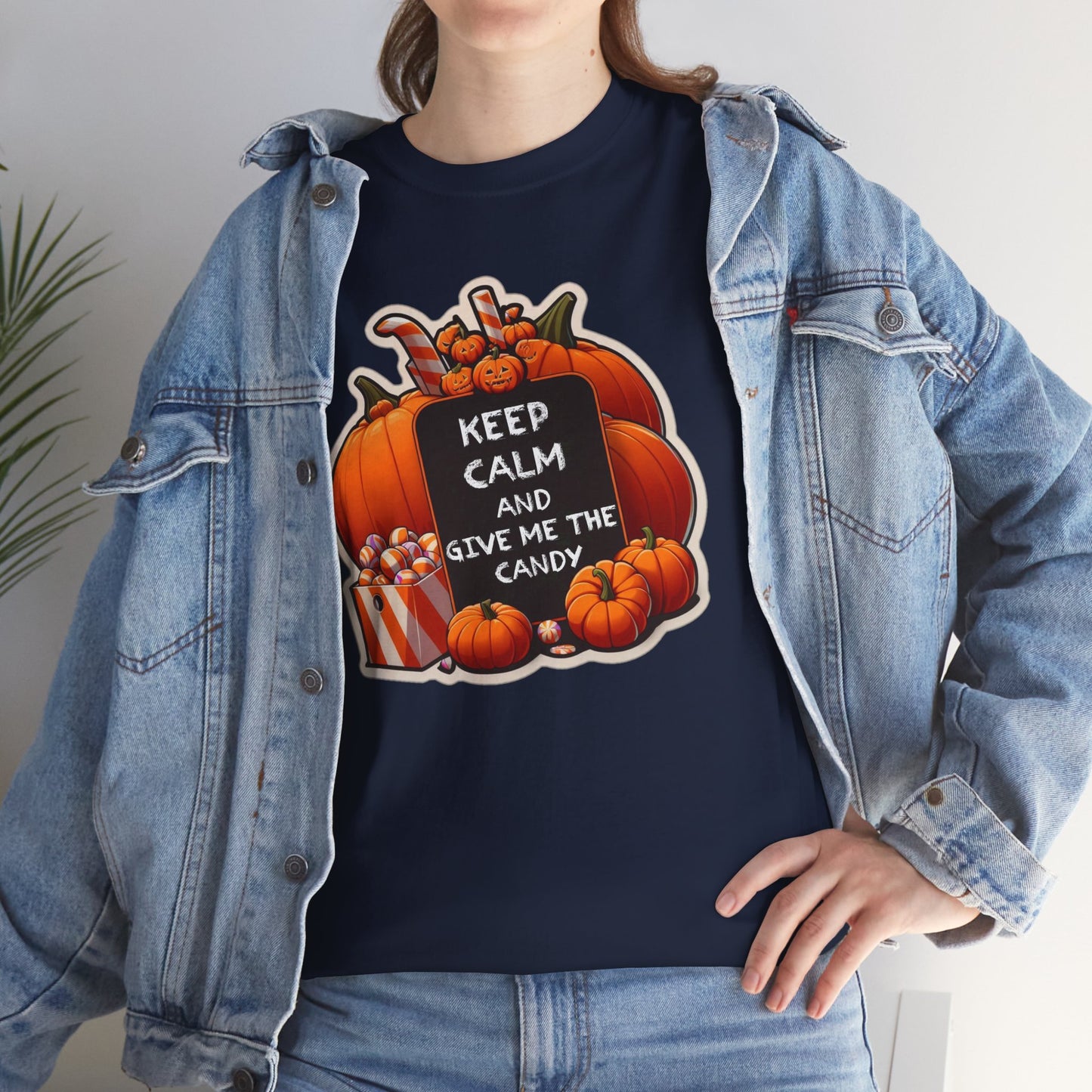 Keep Calm Halloween Unisex Heavy Cotton Tee