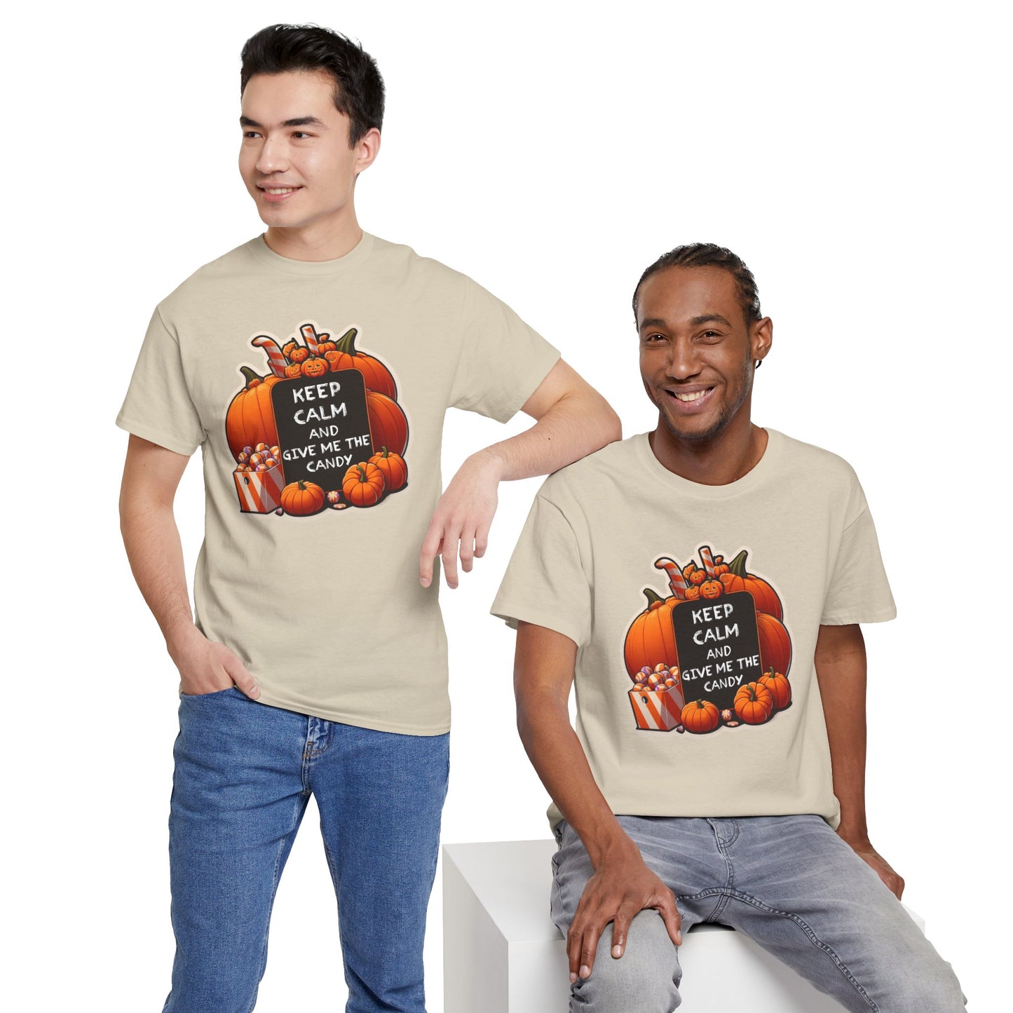 Keep Calm Halloween Unisex Heavy Cotton Tee