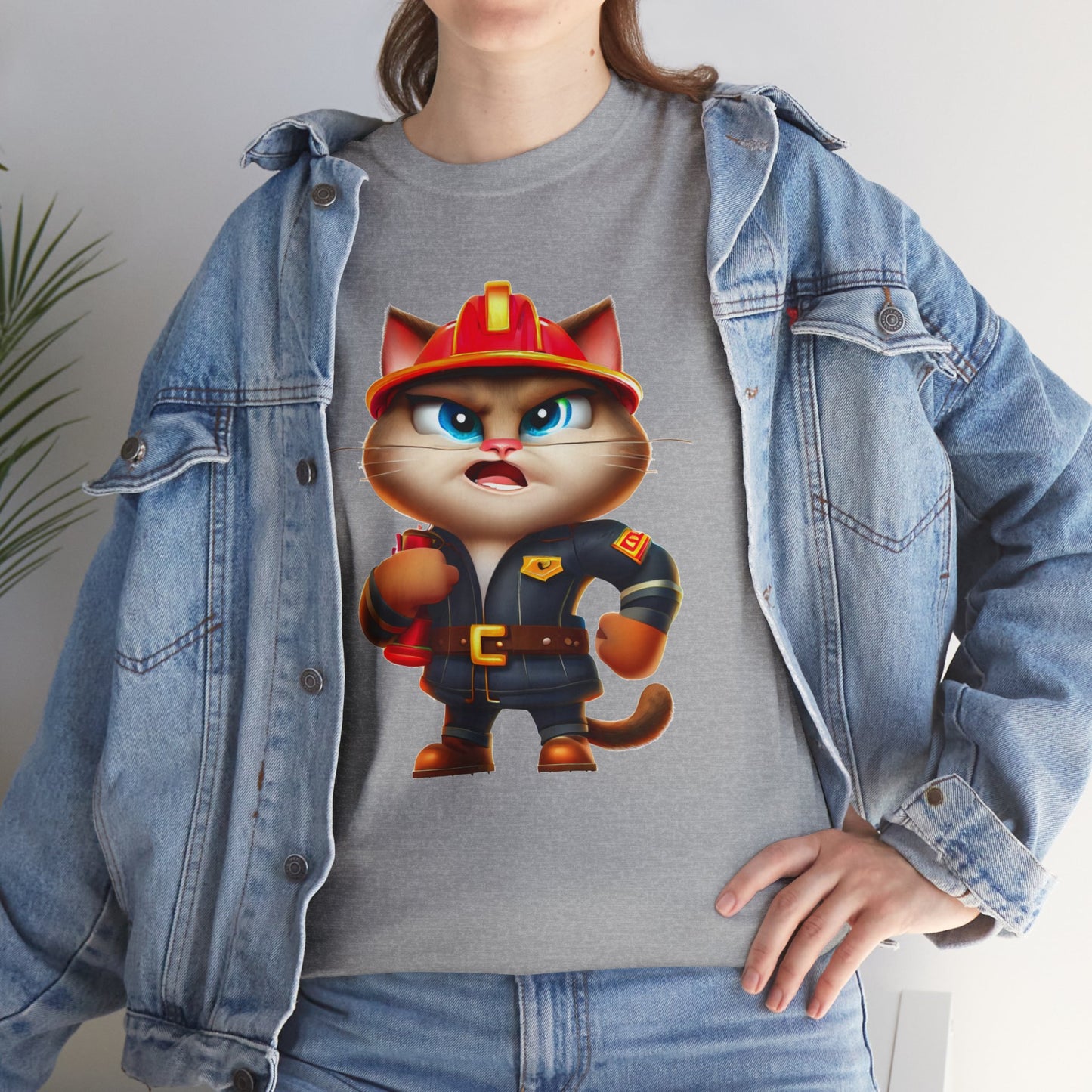 Miau Firefighter Unisex Heavy Cotton Tee