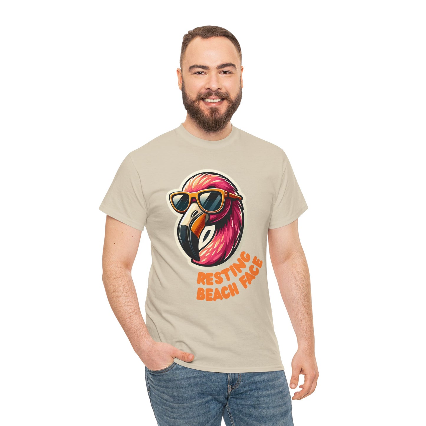 Resting Beach Face Unisex Heavy Cotton Tee
