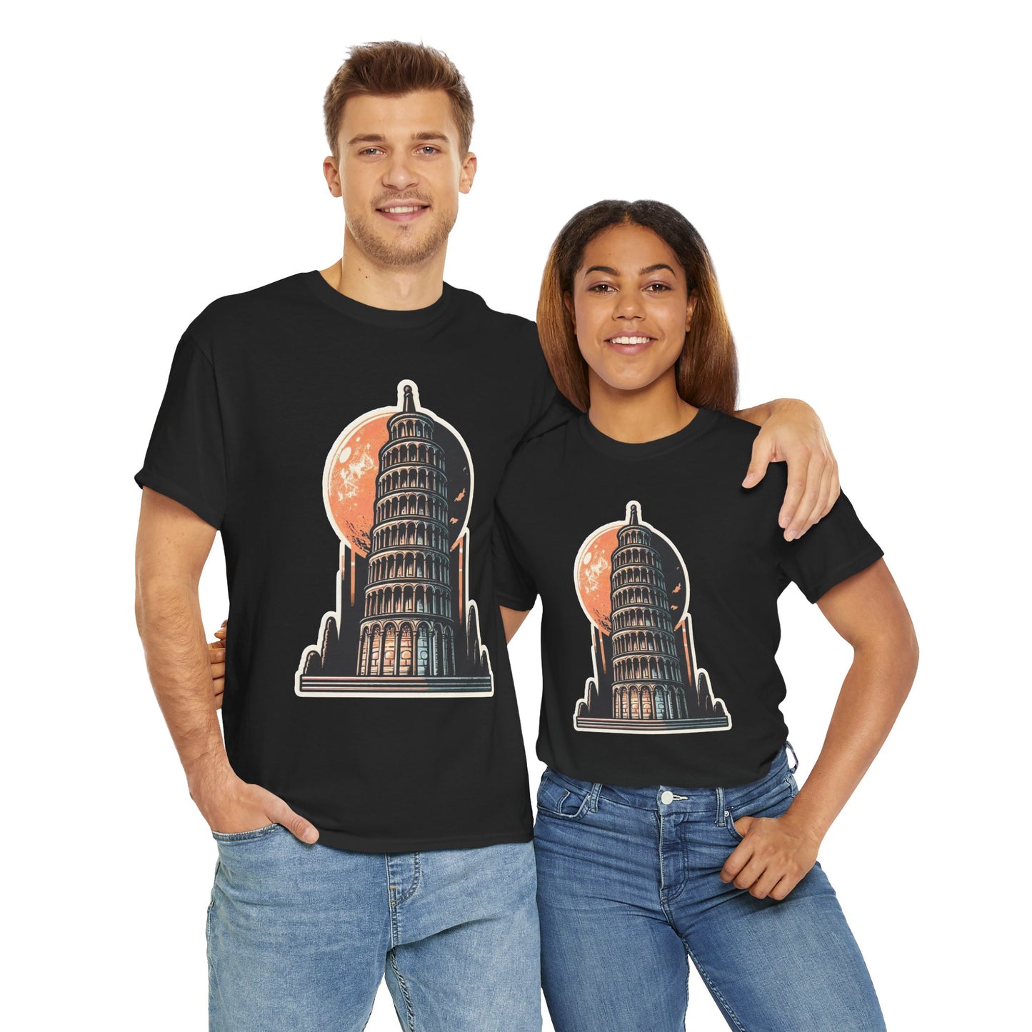 Tower Of Pisa Unisex Heavy Cotton Tee