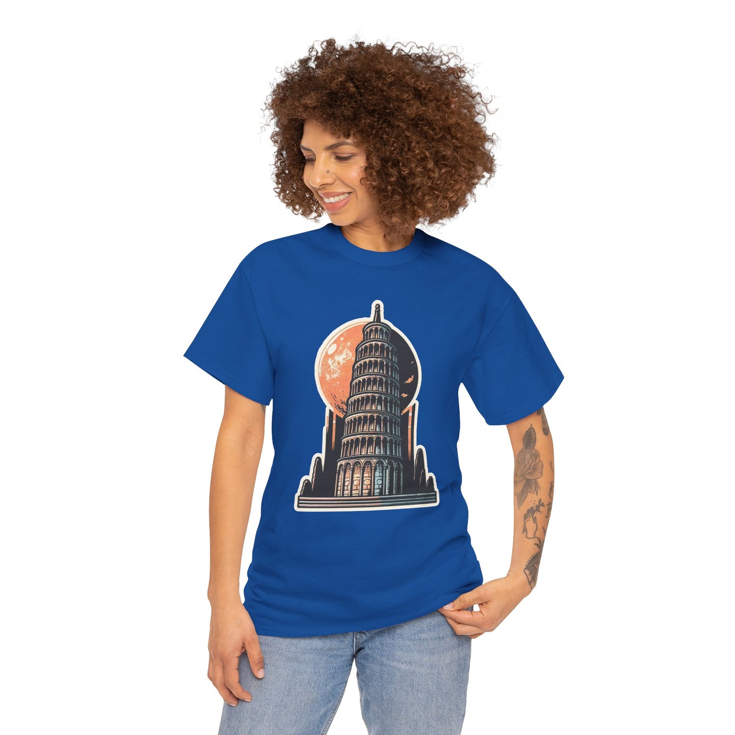 Tower Of Pisa Unisex Heavy Cotton Tee