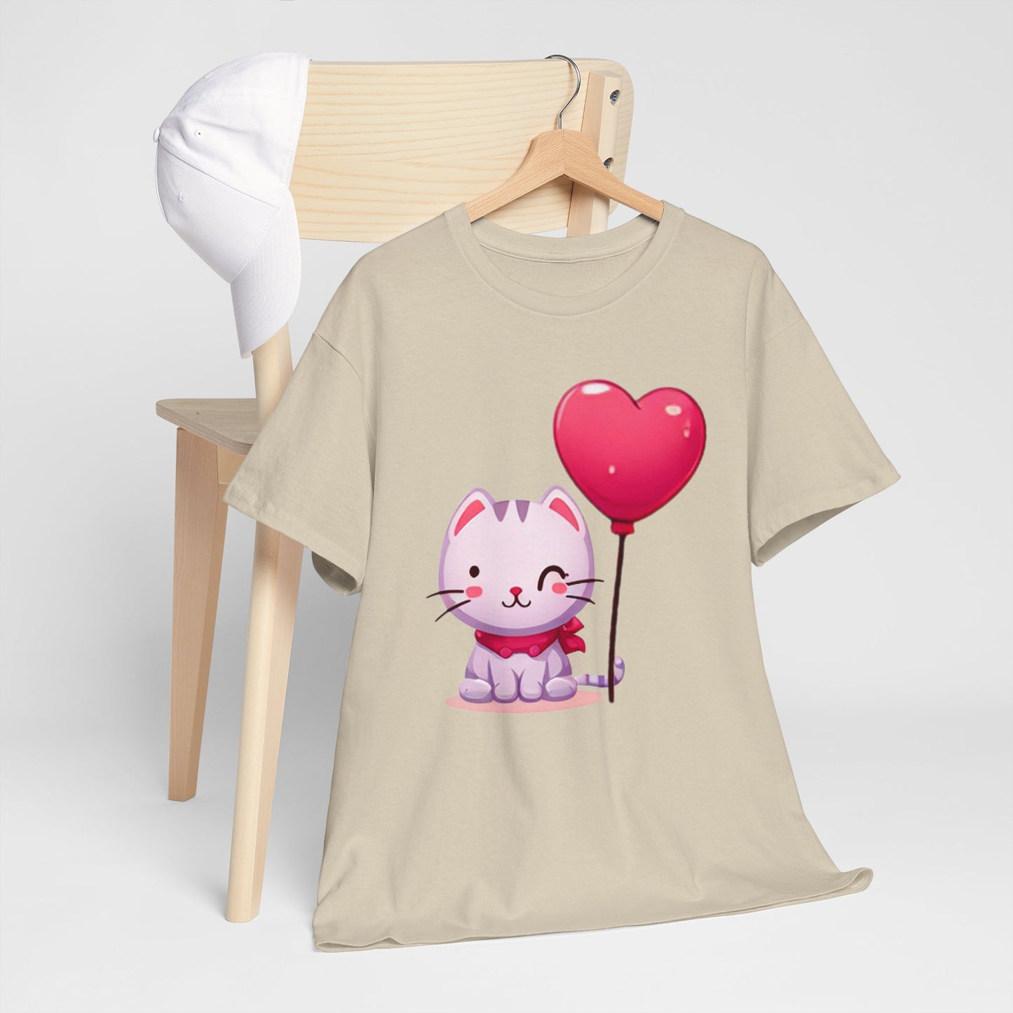 Kitten with heart Unisex Heavy Cotton Tee