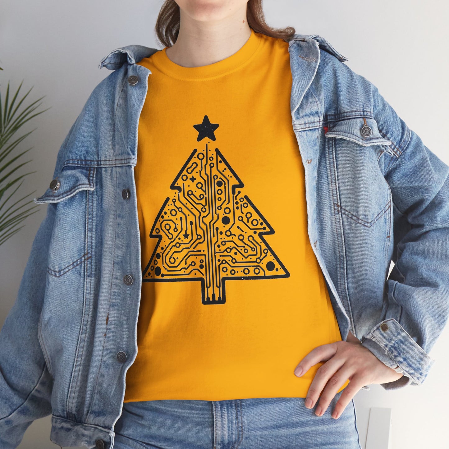 Christmas Tree Trace Unisex Heavy Cotton Tee