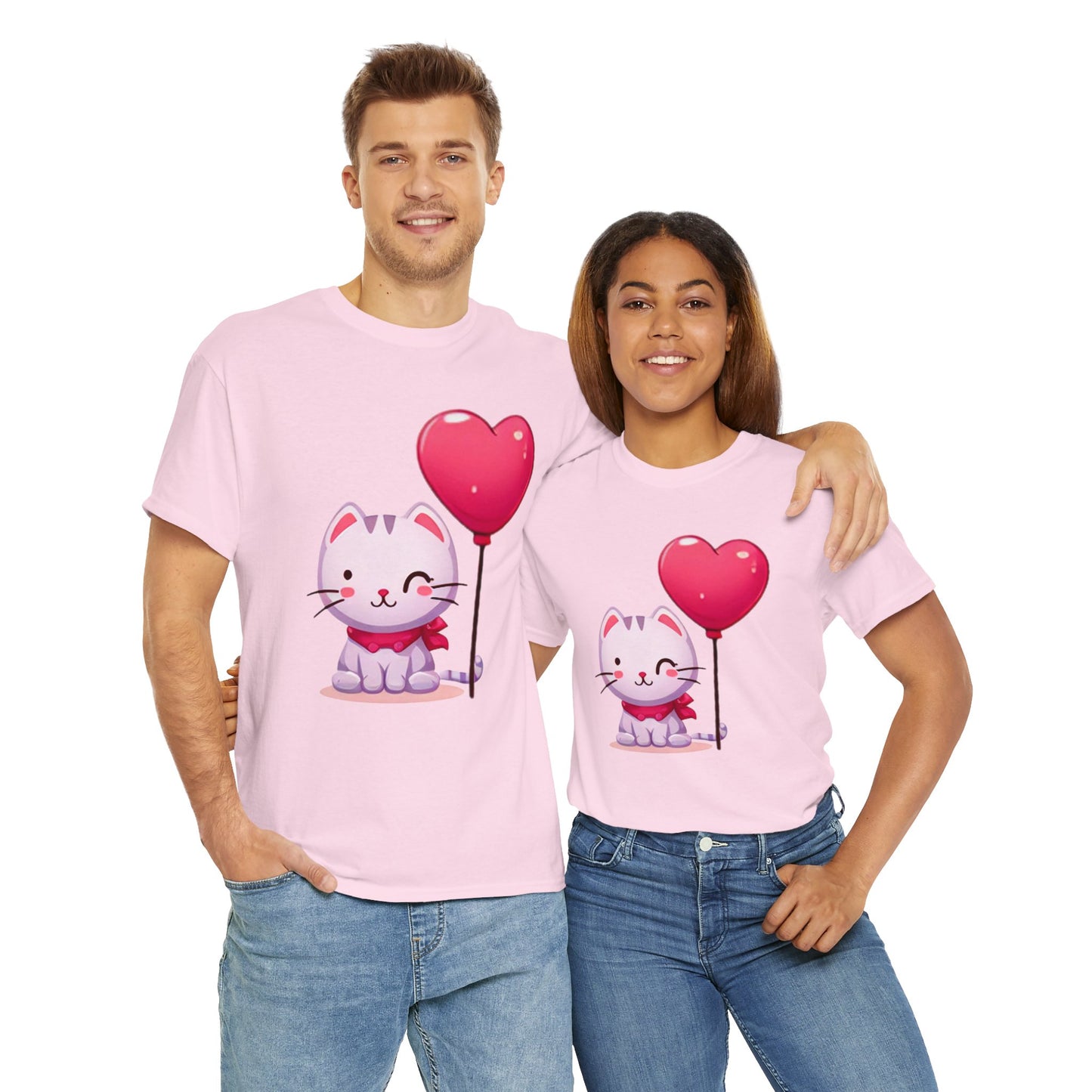 Kitten with heart Unisex Heavy Cotton Tee