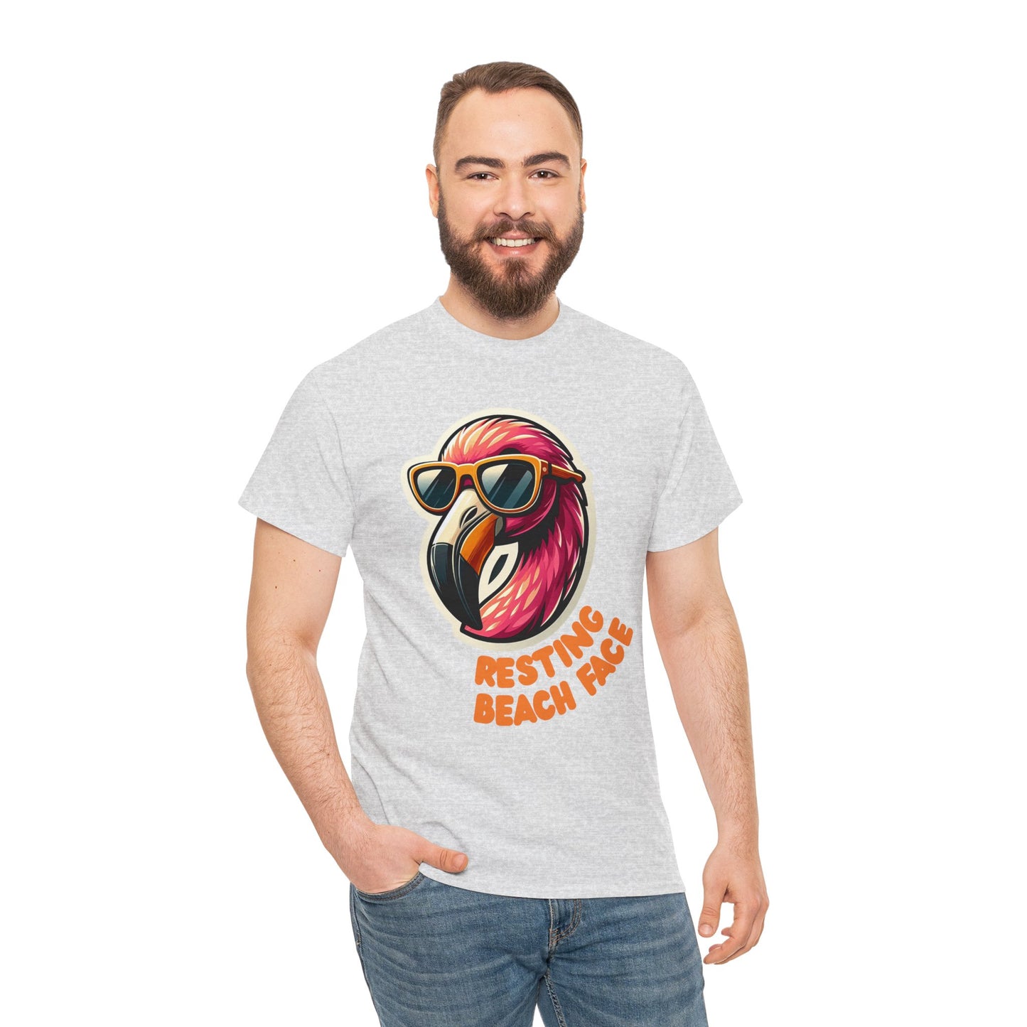 Resting Beach Face Unisex Heavy Cotton Tee