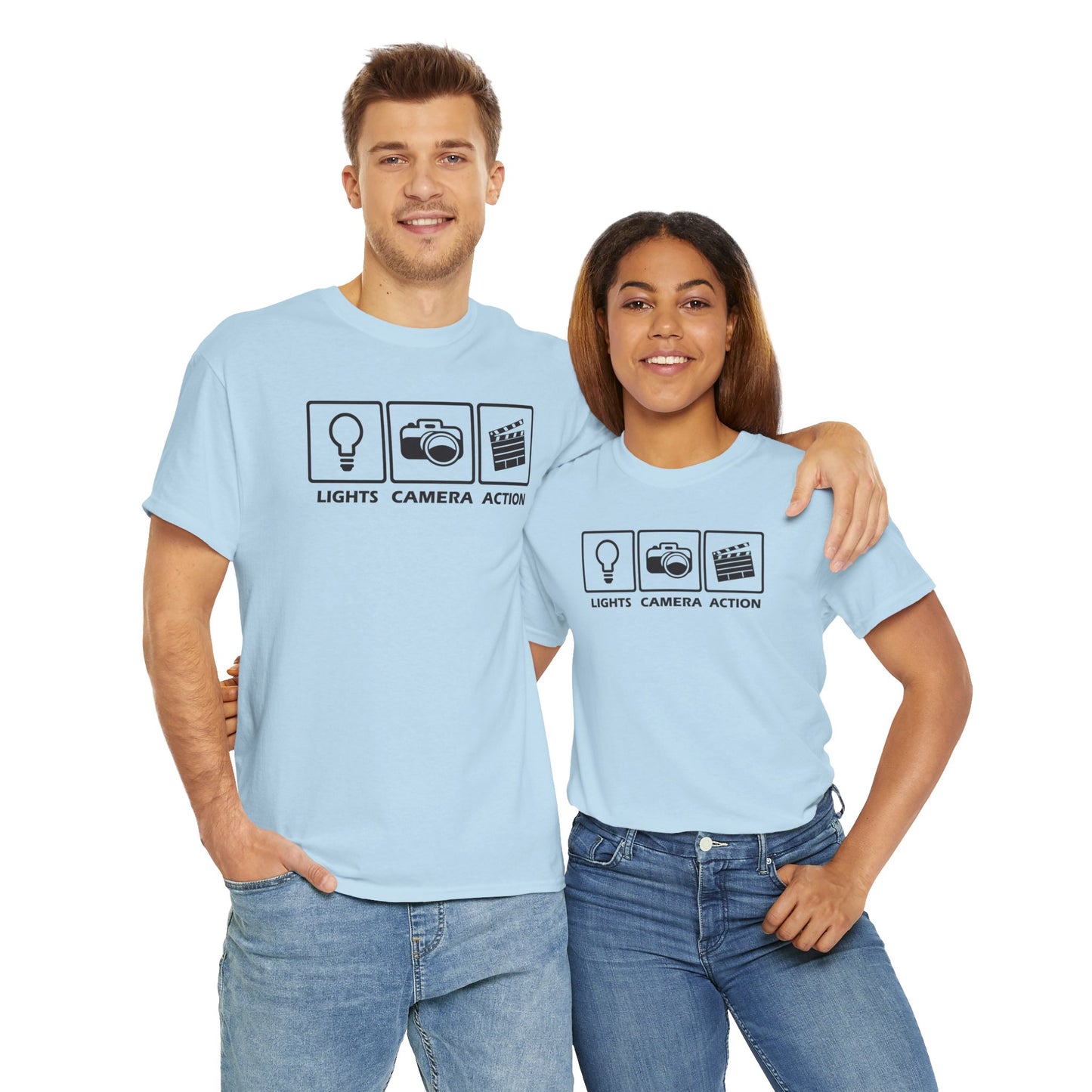 Lights Camera Action Unisex Heavy Cotton Tee