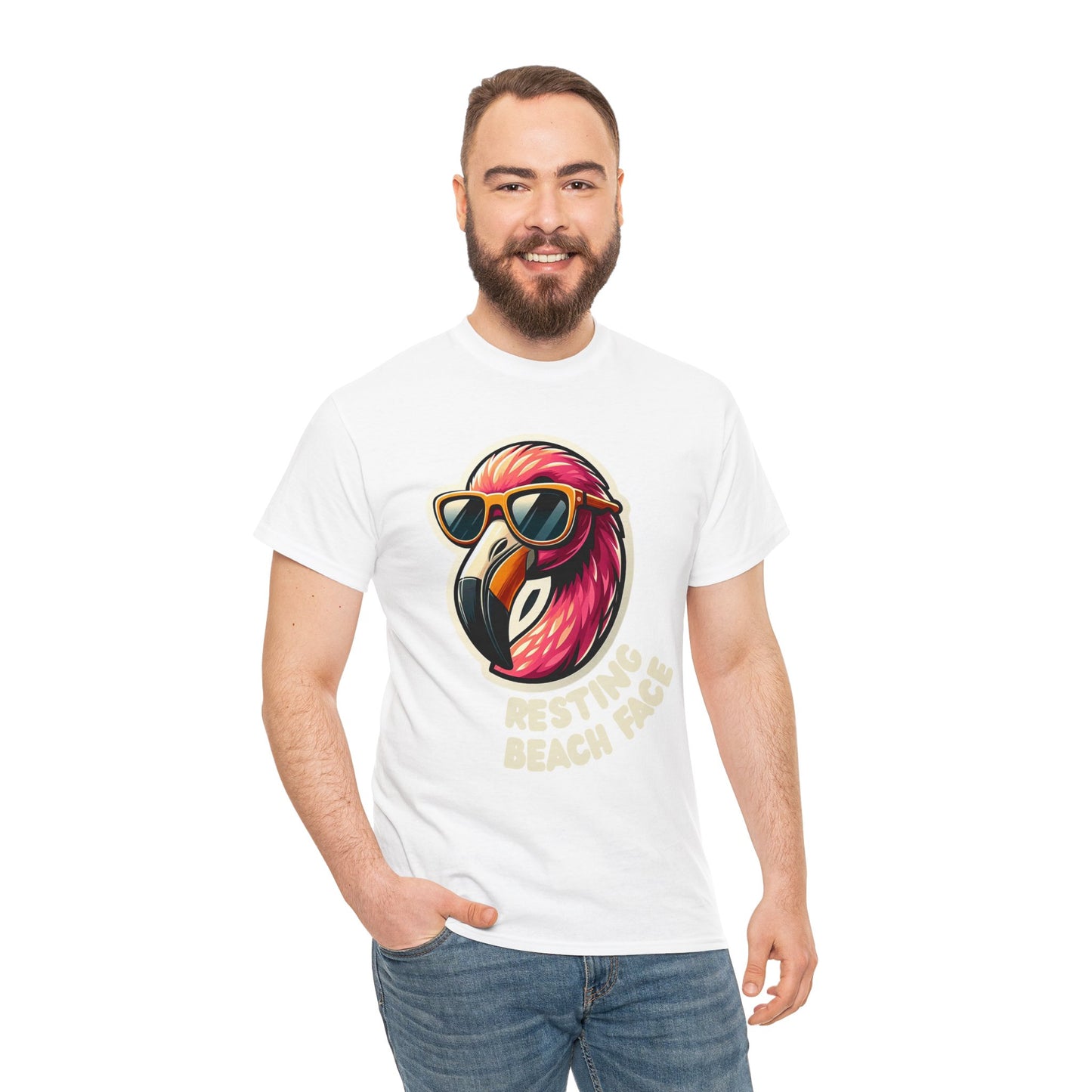 Resting Beach Face Unisex Heavy Cotton Tee