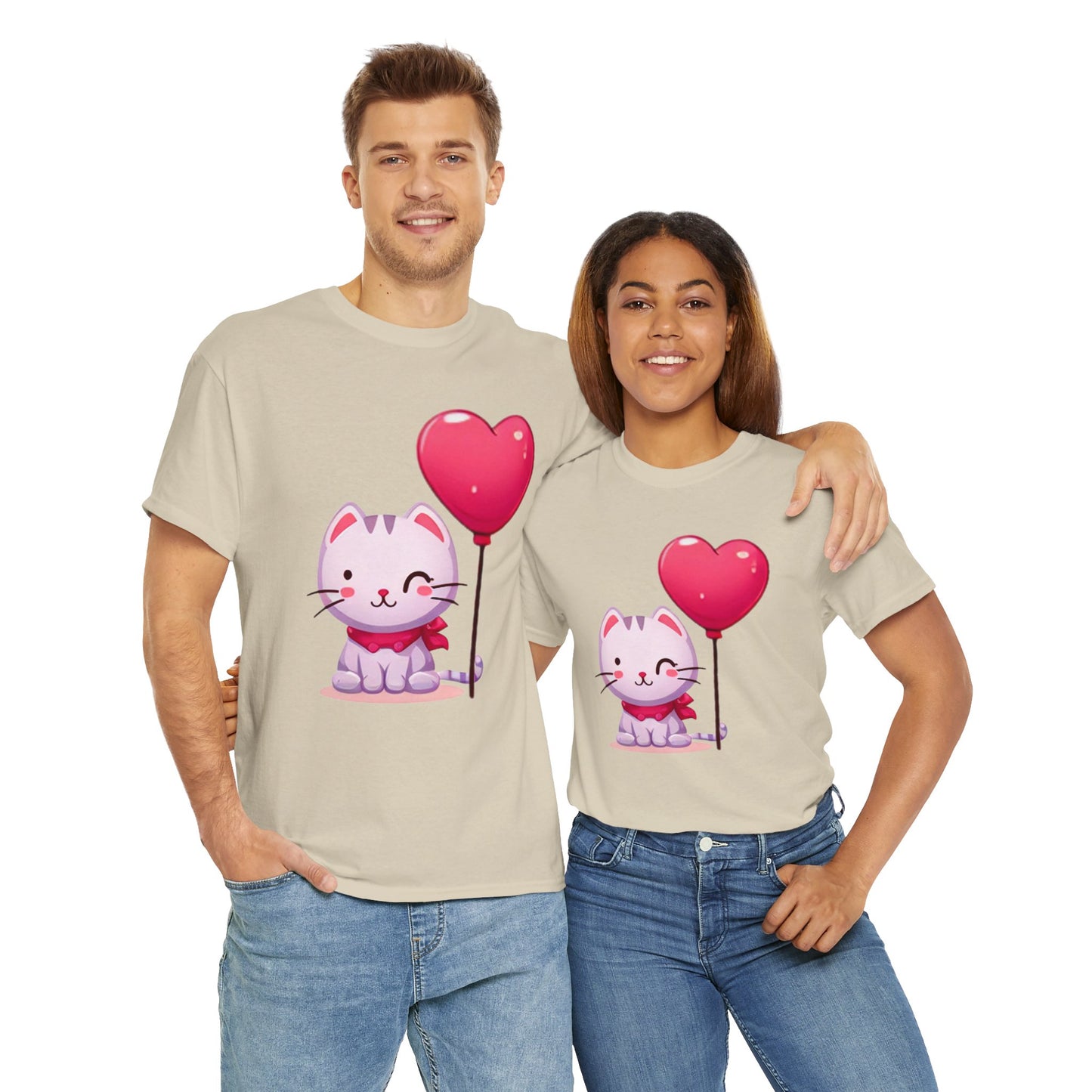 Kitten with heart Unisex Heavy Cotton Tee