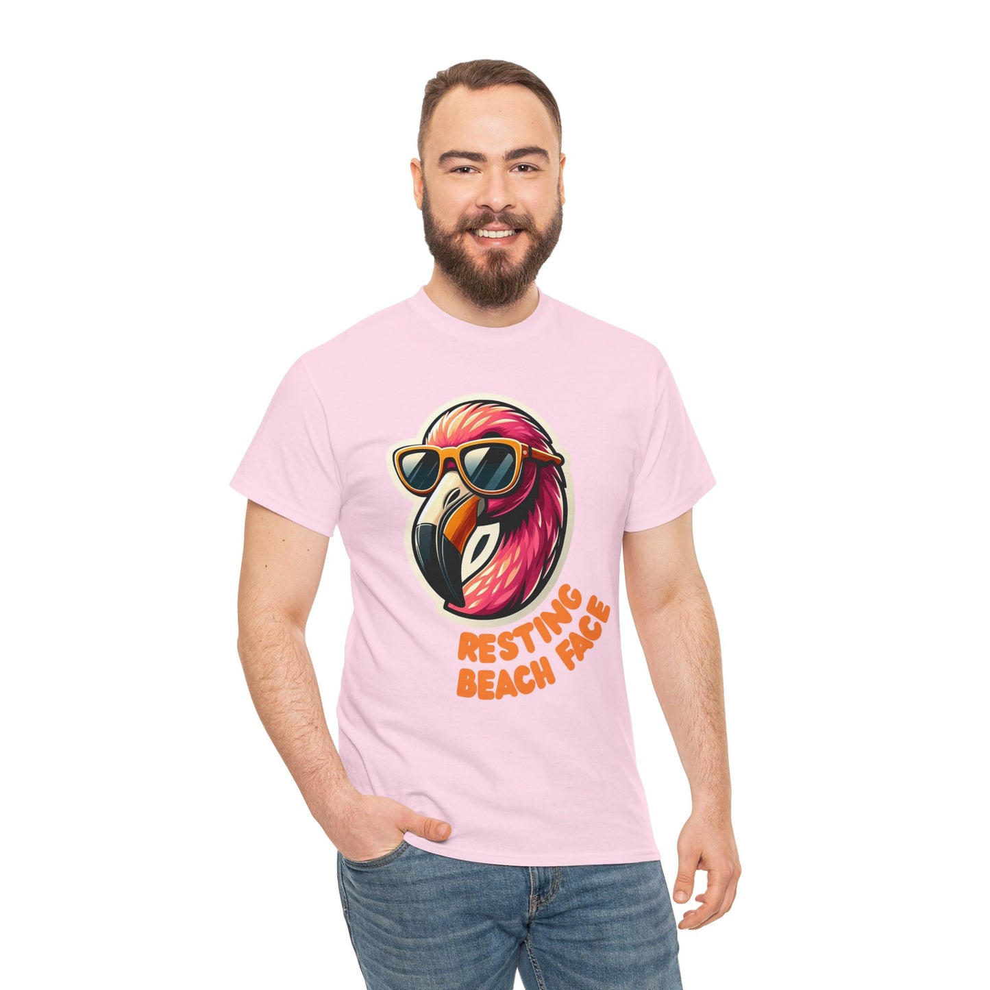 Resting Beach Face Unisex Heavy Cotton Tee